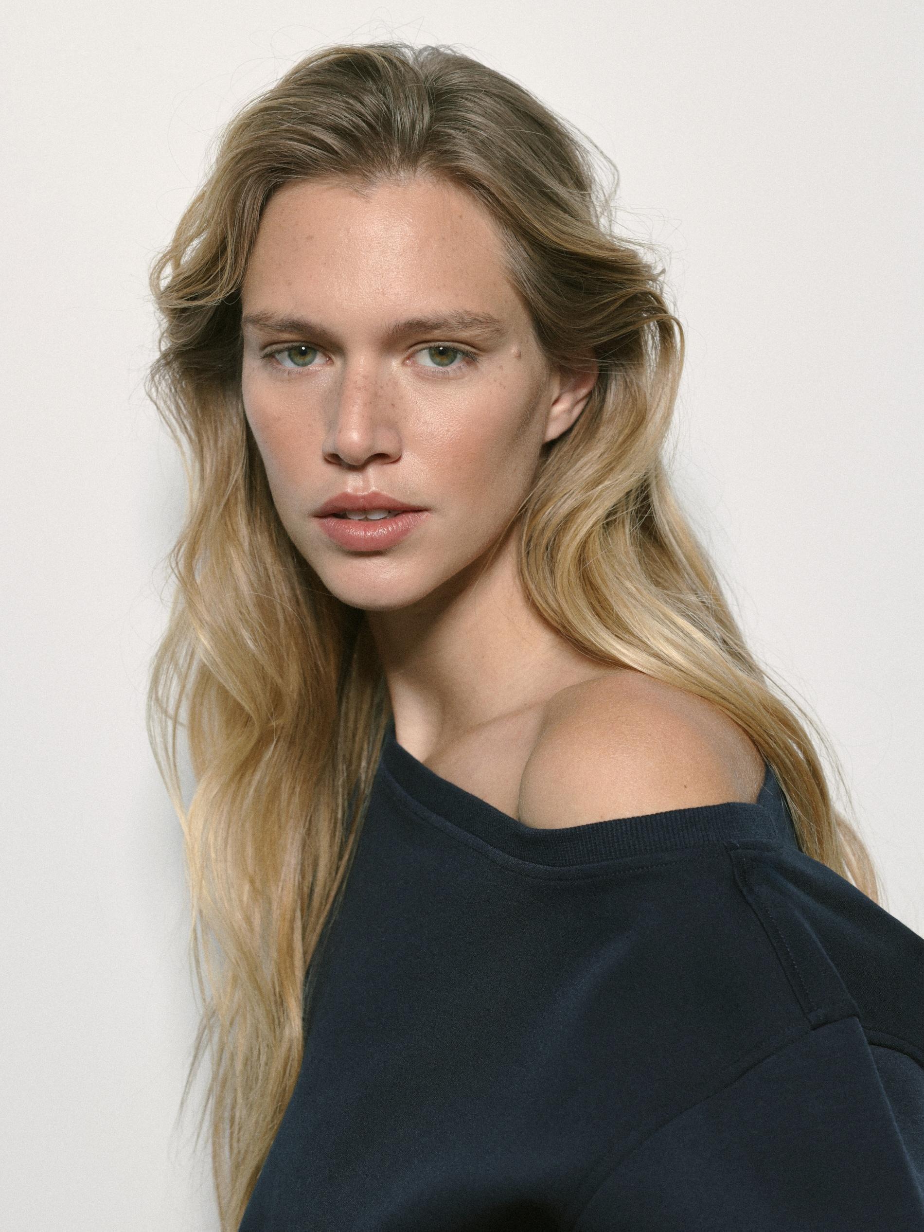 Navy Open Shoulder Blouse, Blue, large image number 7