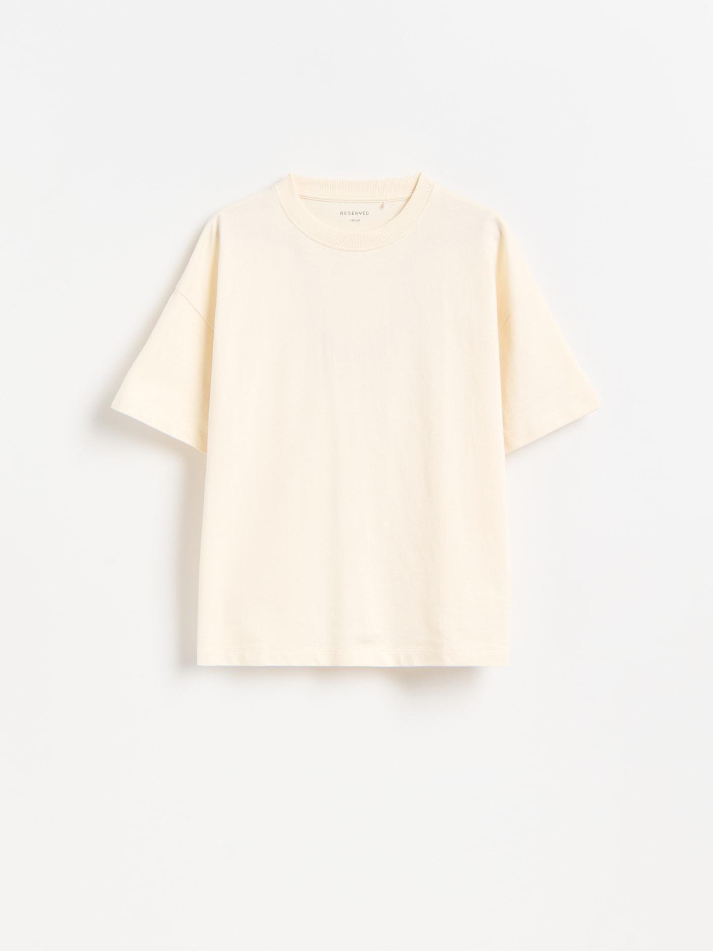 Cream Cotton T-Shirt, Ivory, medium