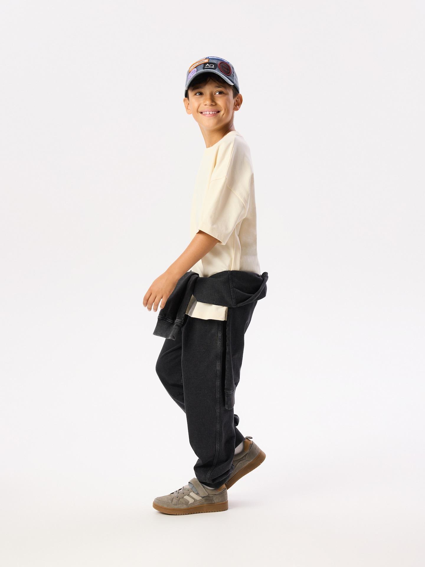 Cream Cotton T-Shirt, Ivory, large image number 3