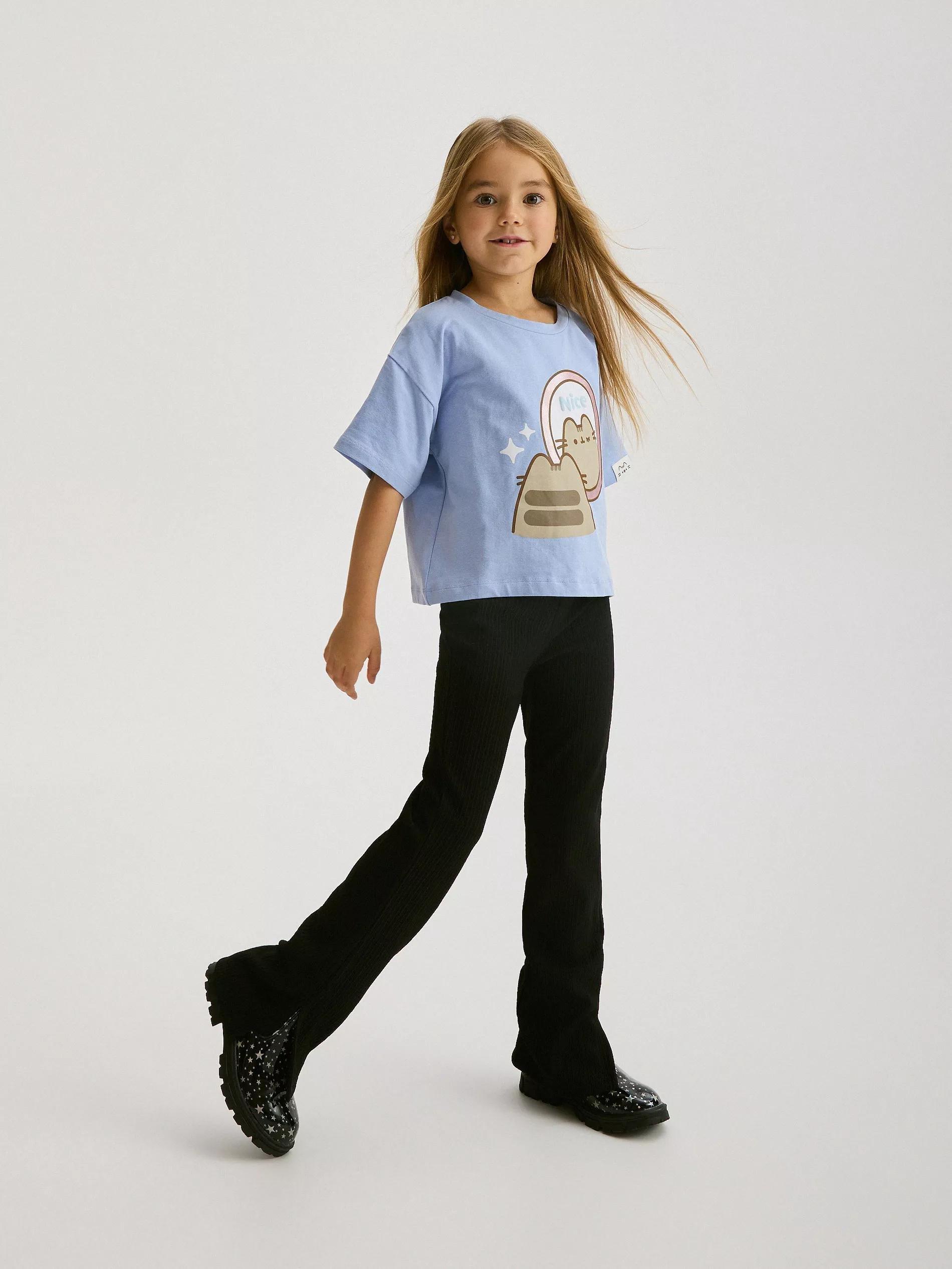 Blue Pusheen T-Shirt, Kids Girls, , large image number 4