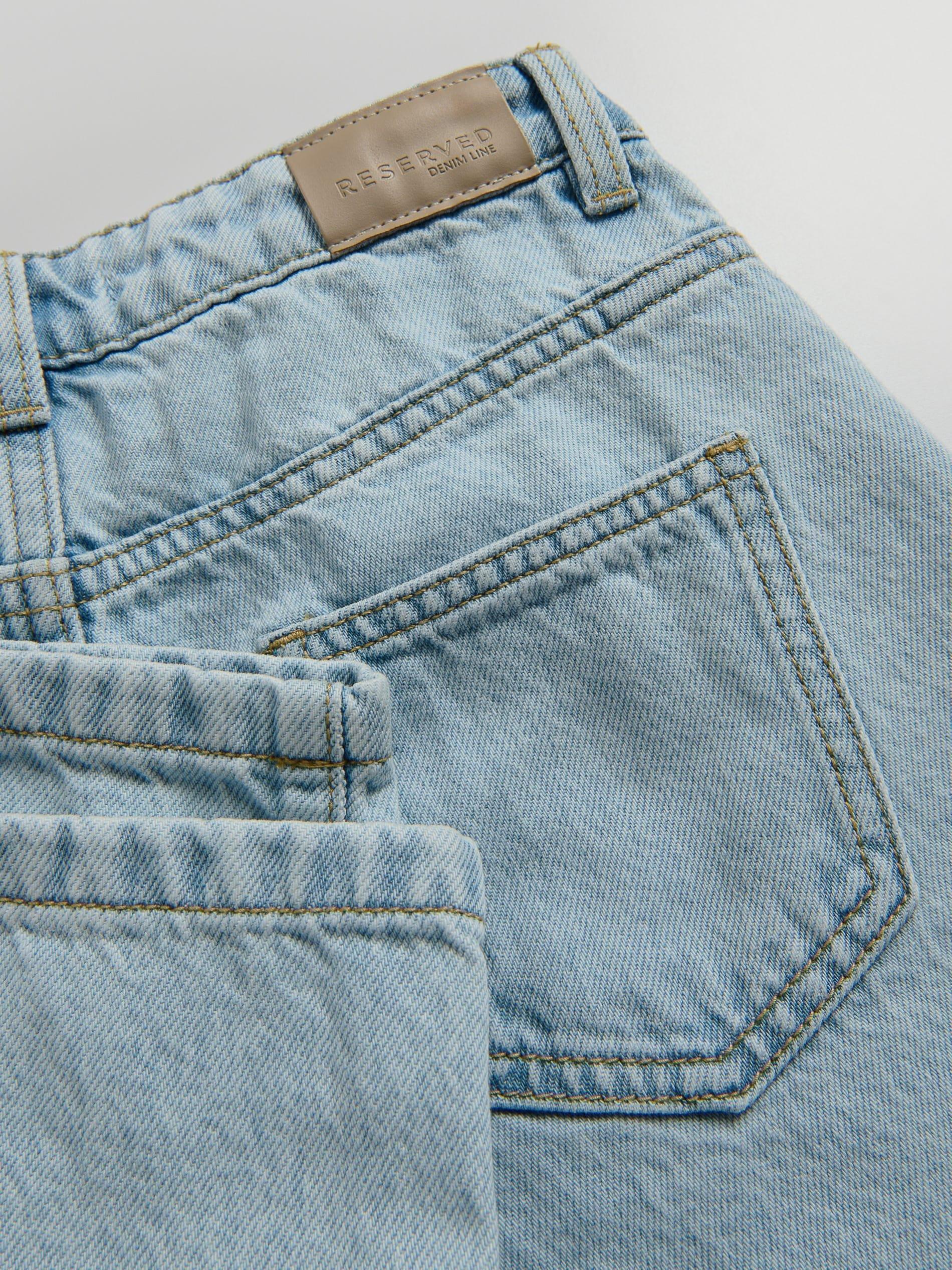 BLUE Distressed wide-leg jeans, , large image number 4
