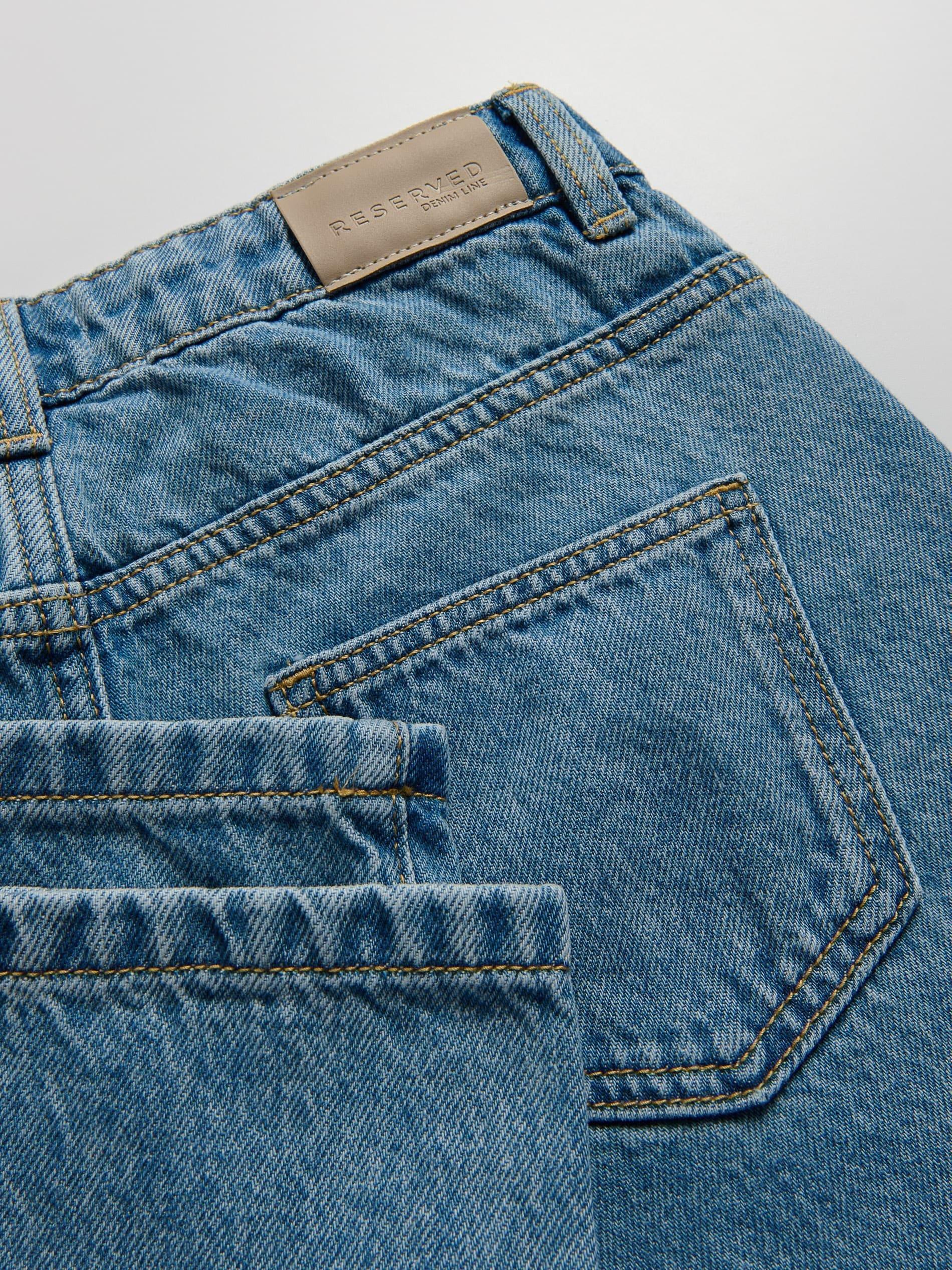 BLUE Distressed wide-leg jeans, , large image number 5