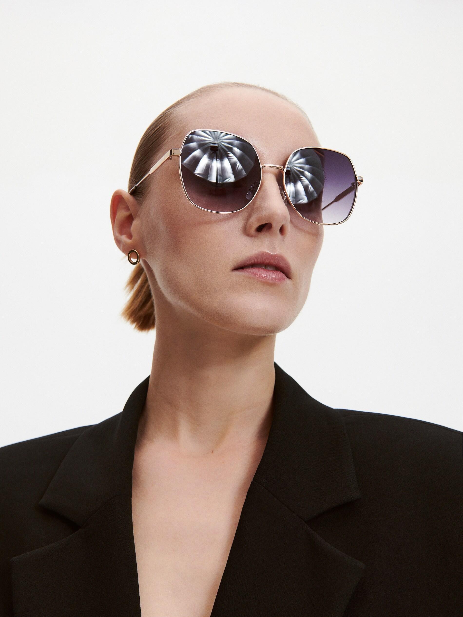 Black Large Sunglasses, Black, large image number 5