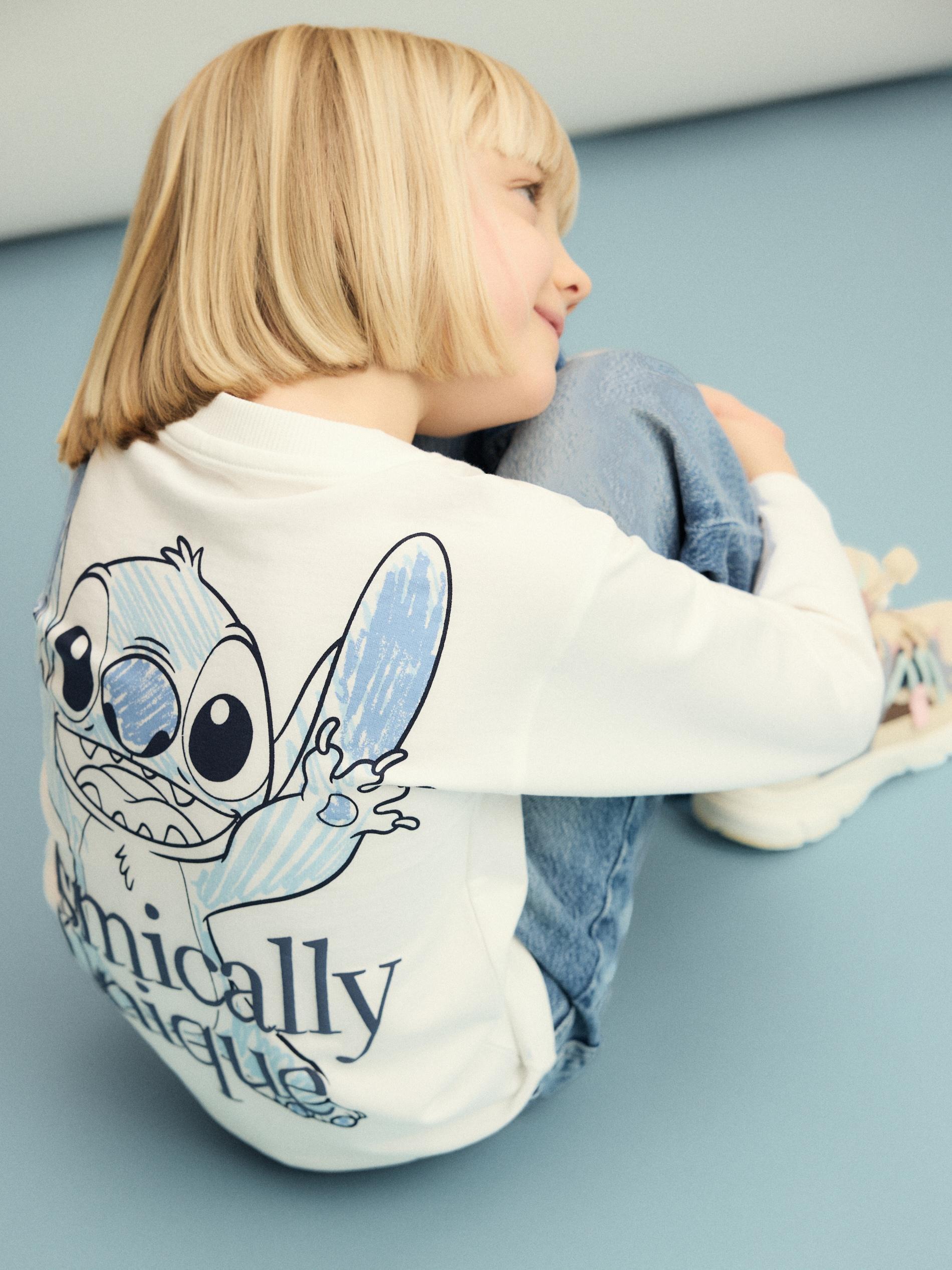 Cream Back-Print T-Shirt Lilo And Stitch, Ivory, medium