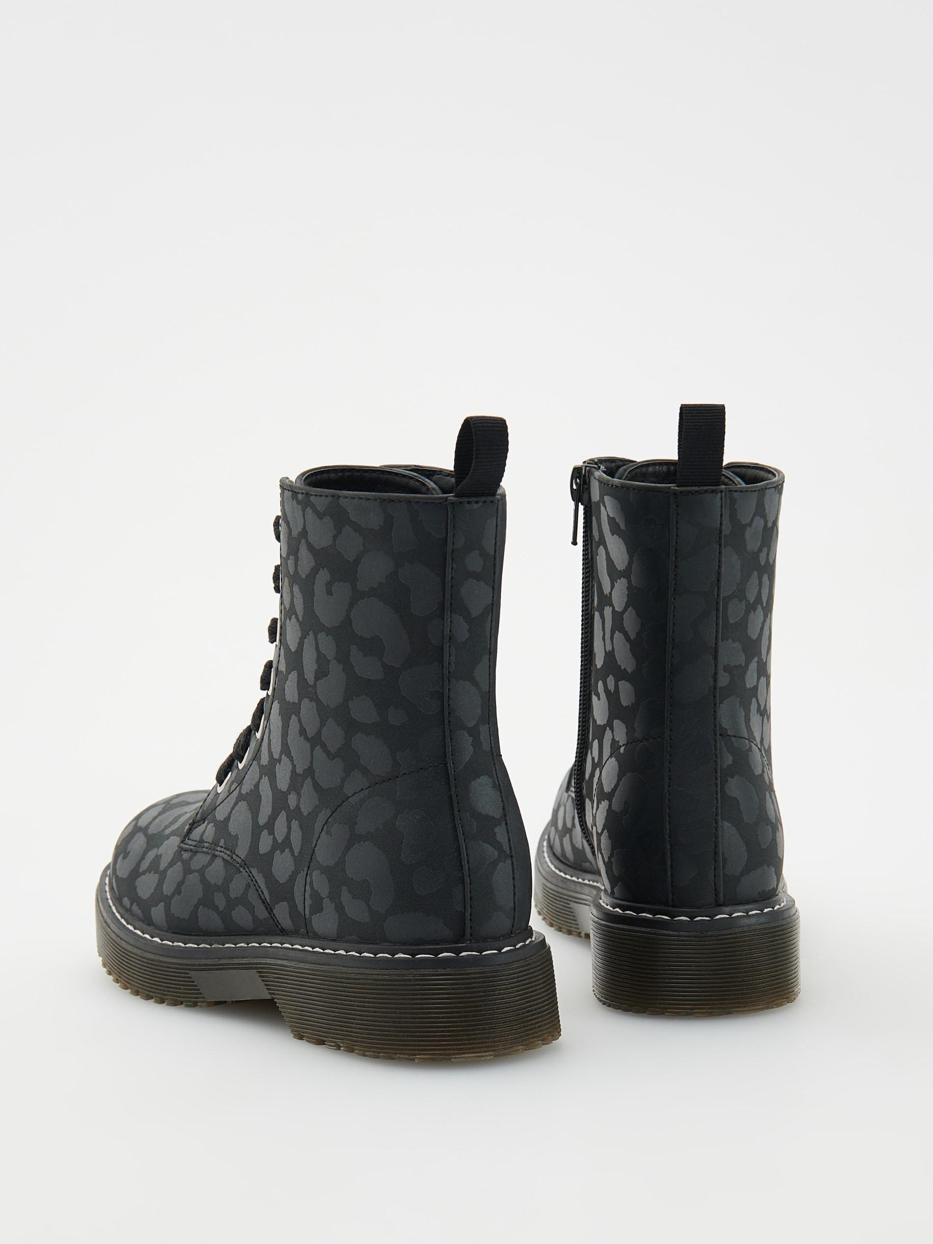 Grey Ankle Boots With Leopard Pattern, Kids Girls, , large image number 2