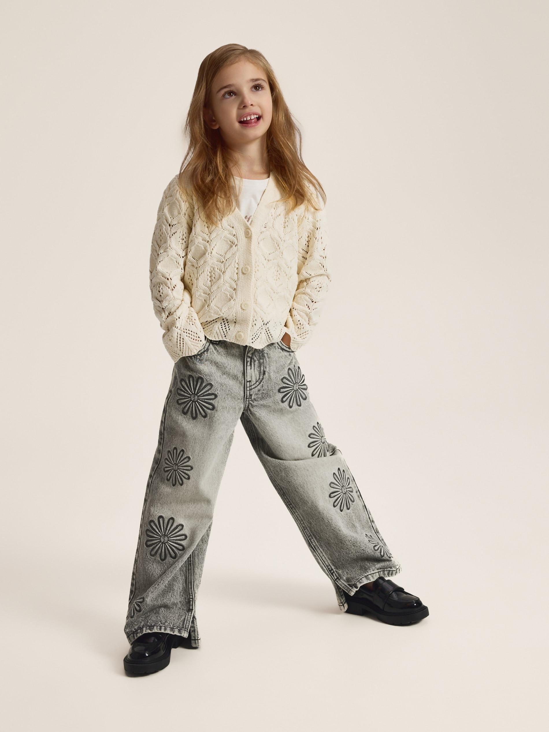 Cream Openwork Cardigan, Ivory, large image number 1