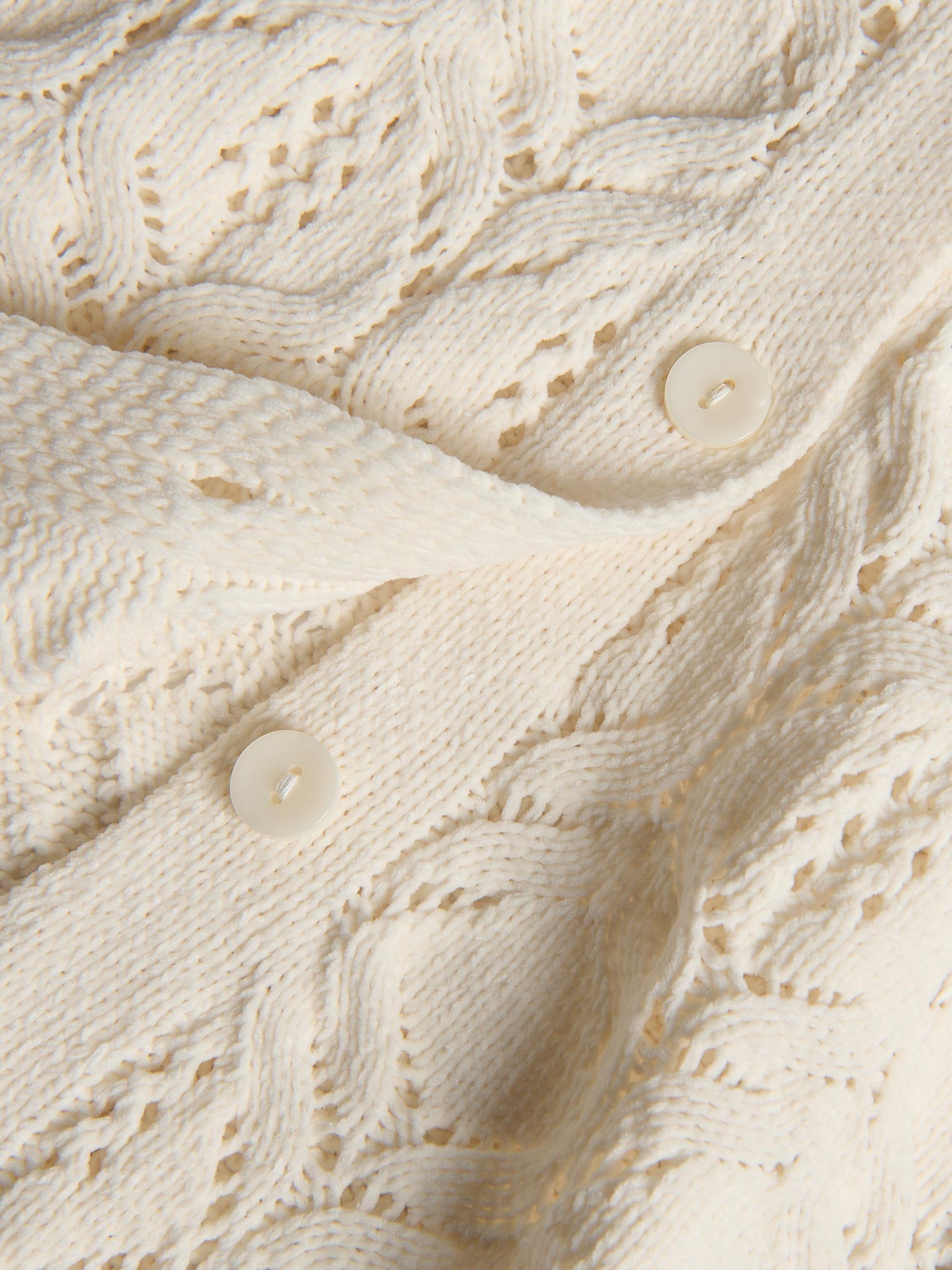 Cream Openwork Cardigan, Ivory, large image number 3