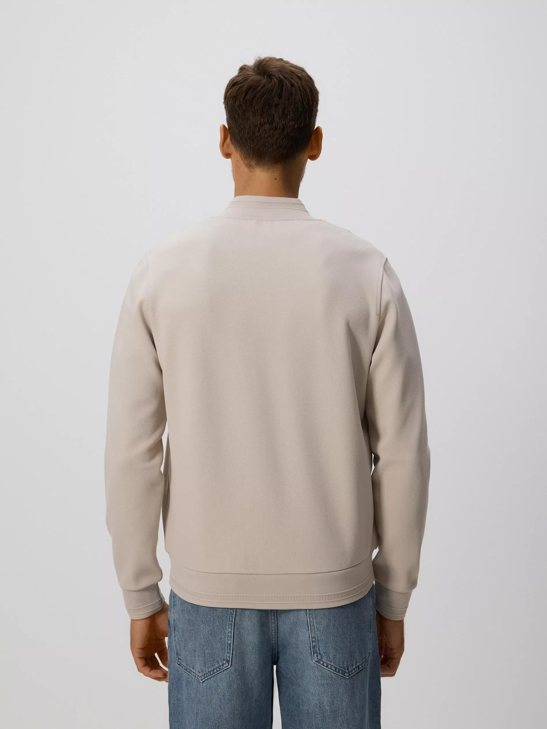 Beige Bomber Sweatshirt, , large image number 3