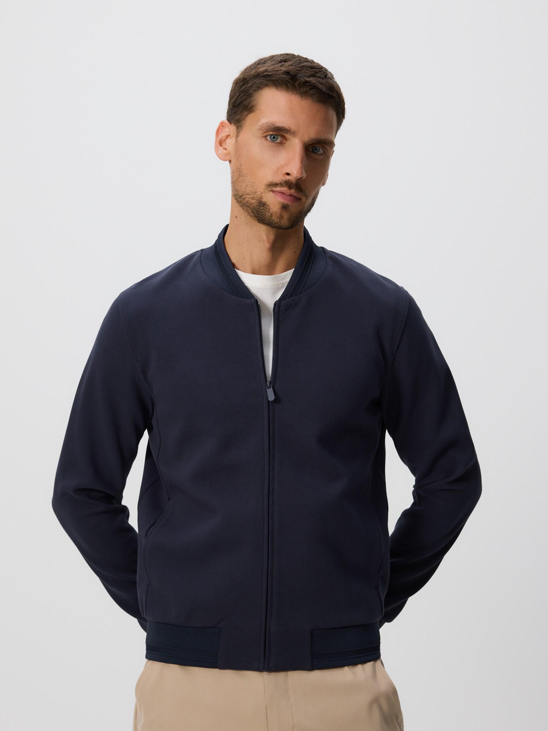 Black Bomber Sweatshirt, Grey, medium
