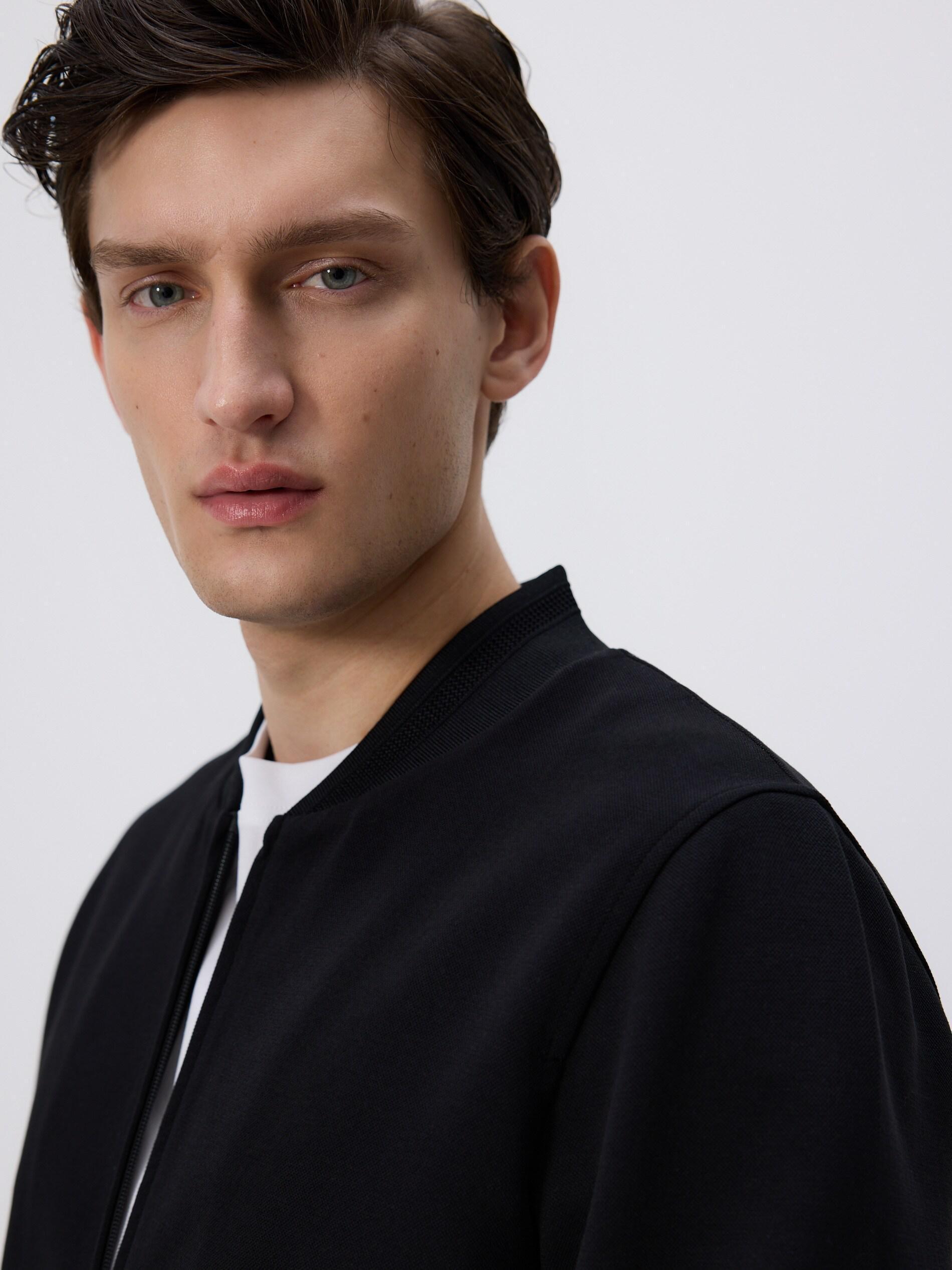 Black Bomber Sweatshirt, Black, large image number 3