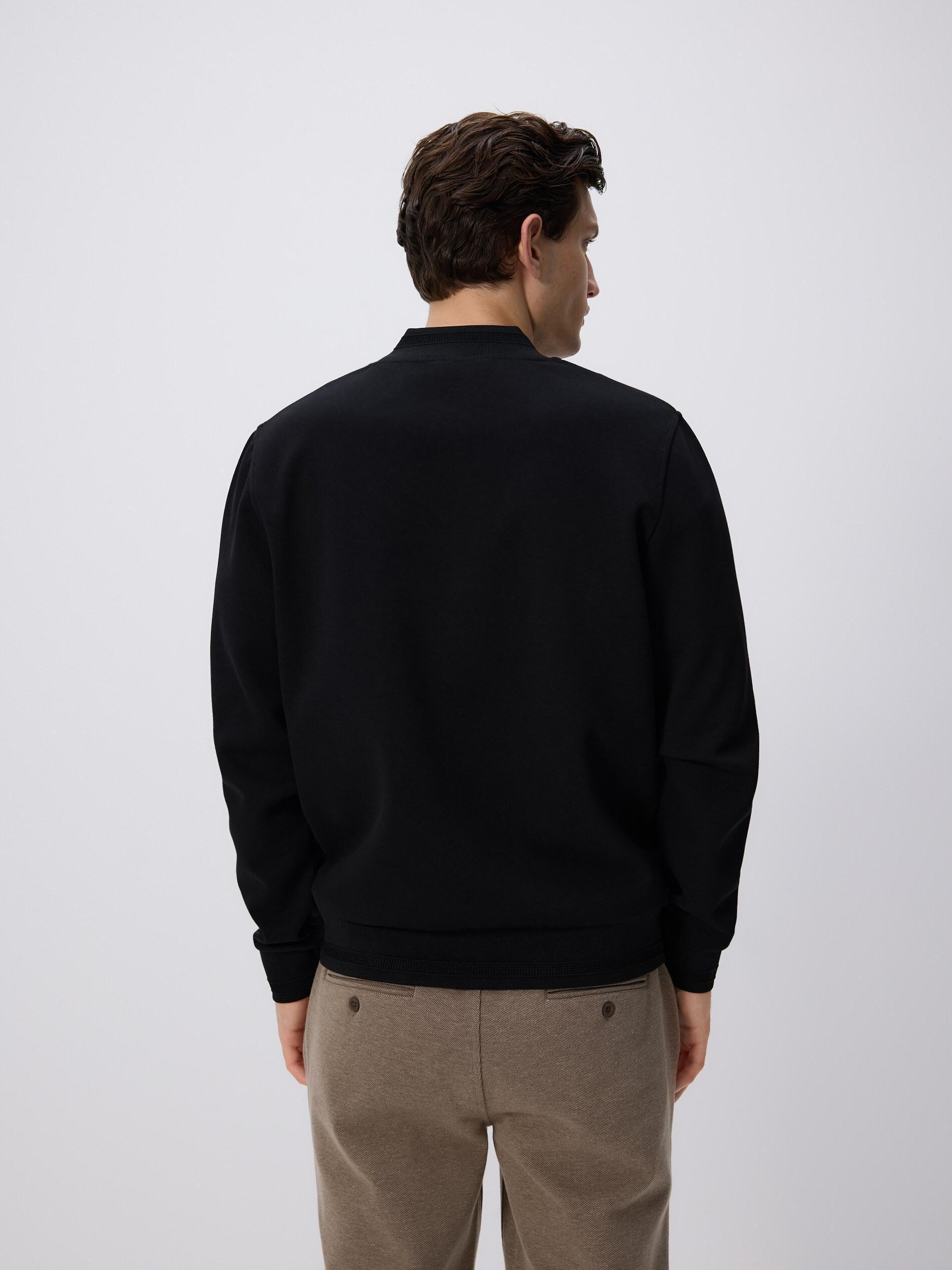 Black Bomber Sweatshirt, Black, large image number 4