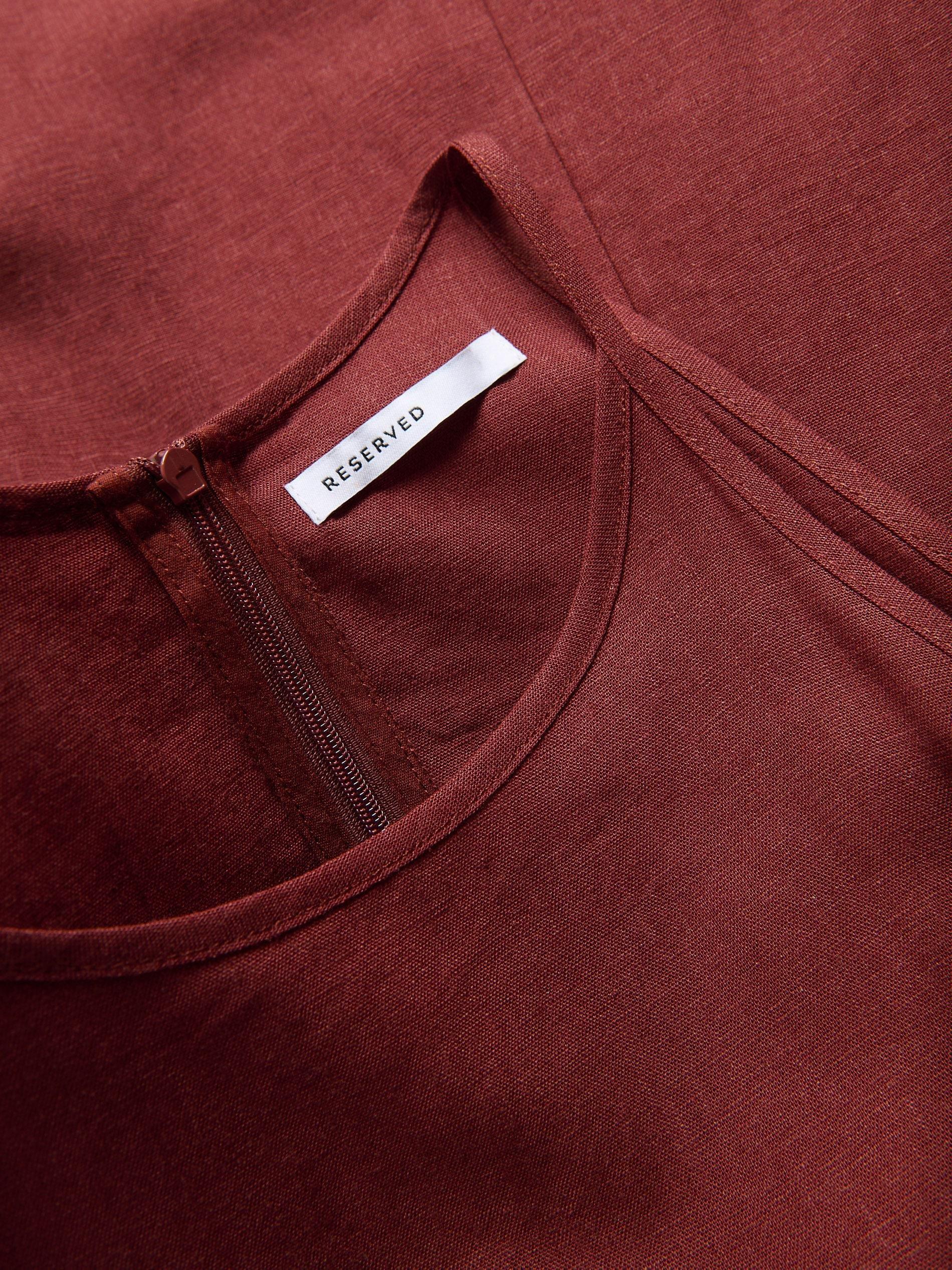 Maroon Linen Rich Dress, Burgundy, large image number 6