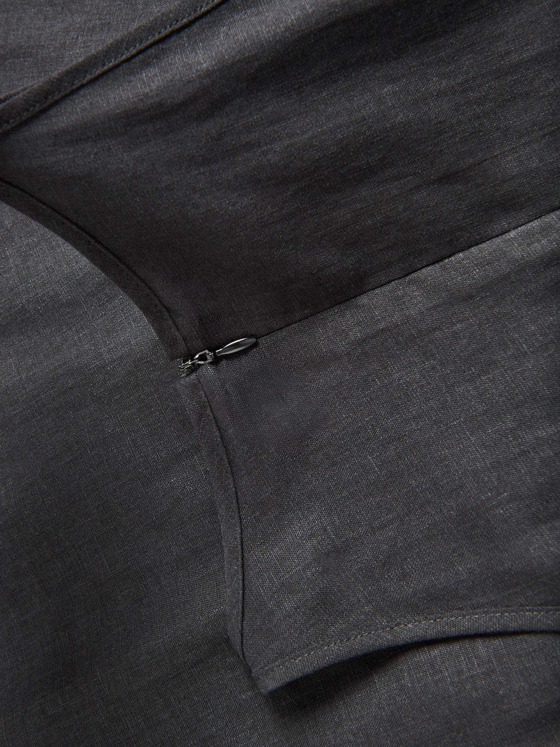 Black Linen Rich Dress, Black, large image number 6