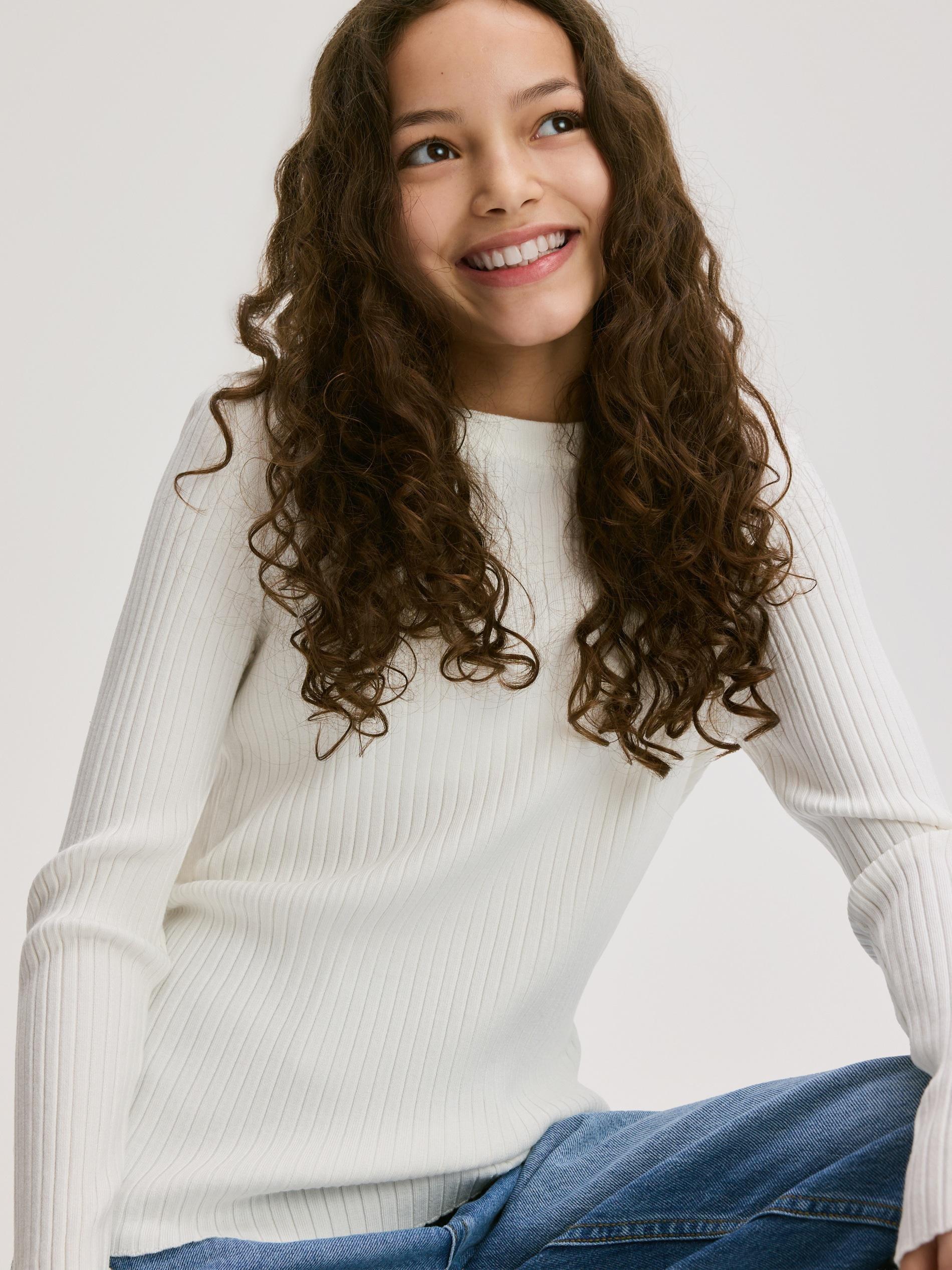 Cream Rib Knit Jumper, Ivory, large image number 0