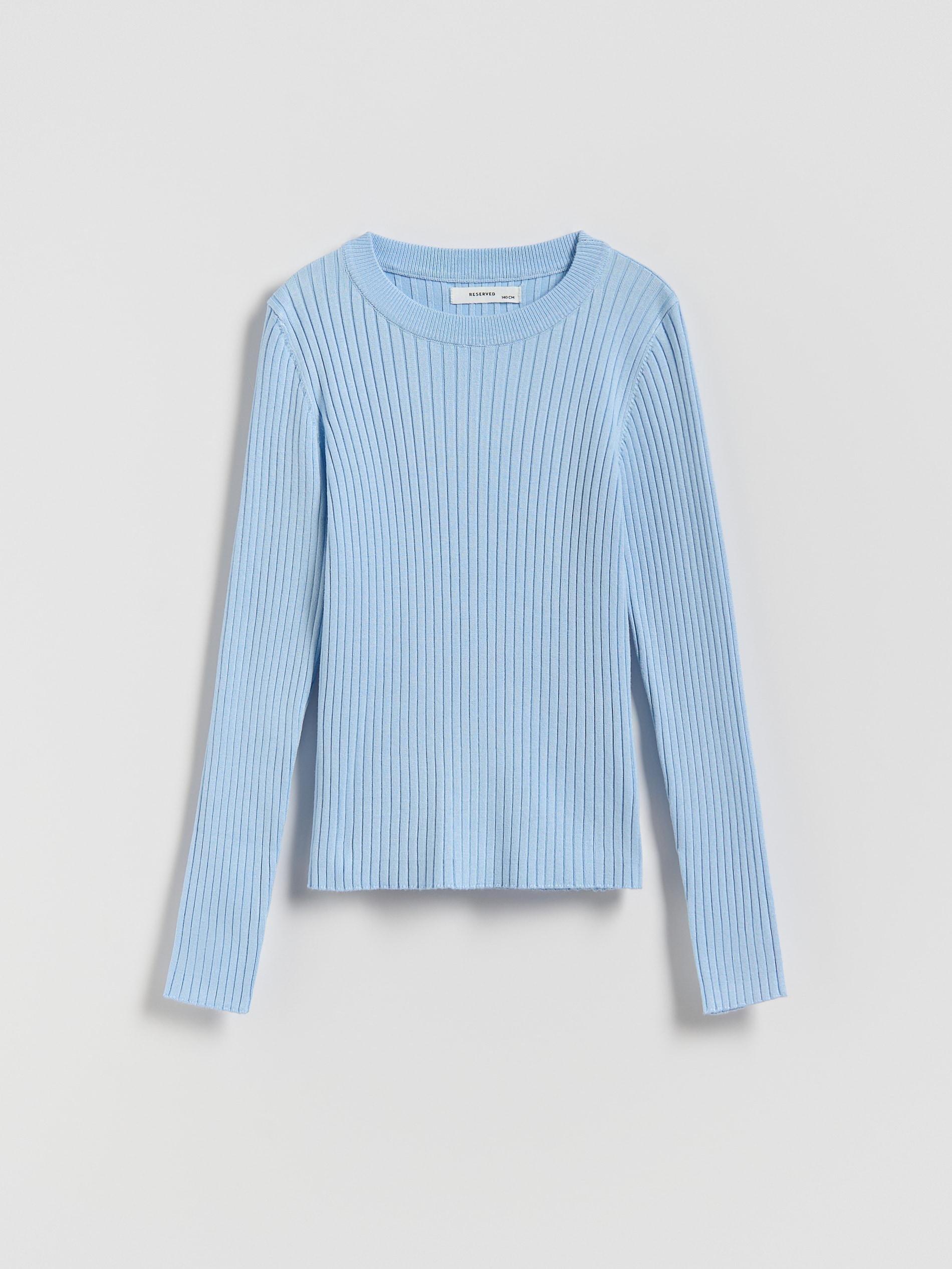 Blue Rib Knit Jumper, Blue, medium