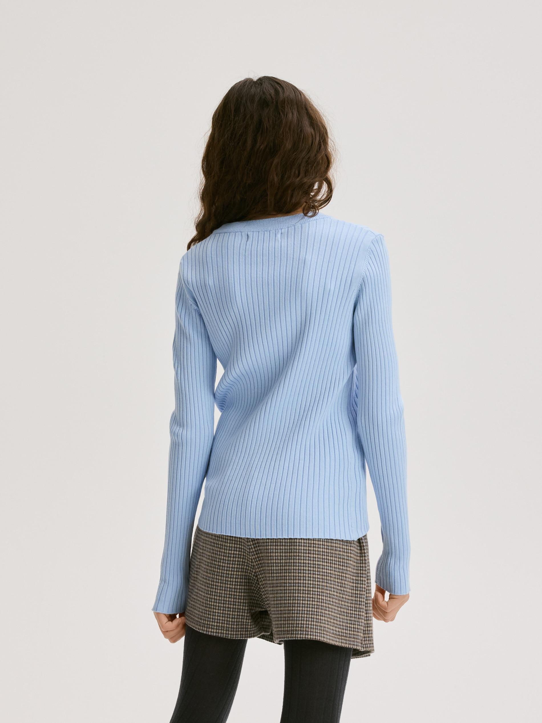 Blue Rib Knit Jumper, Blue, large image number 4