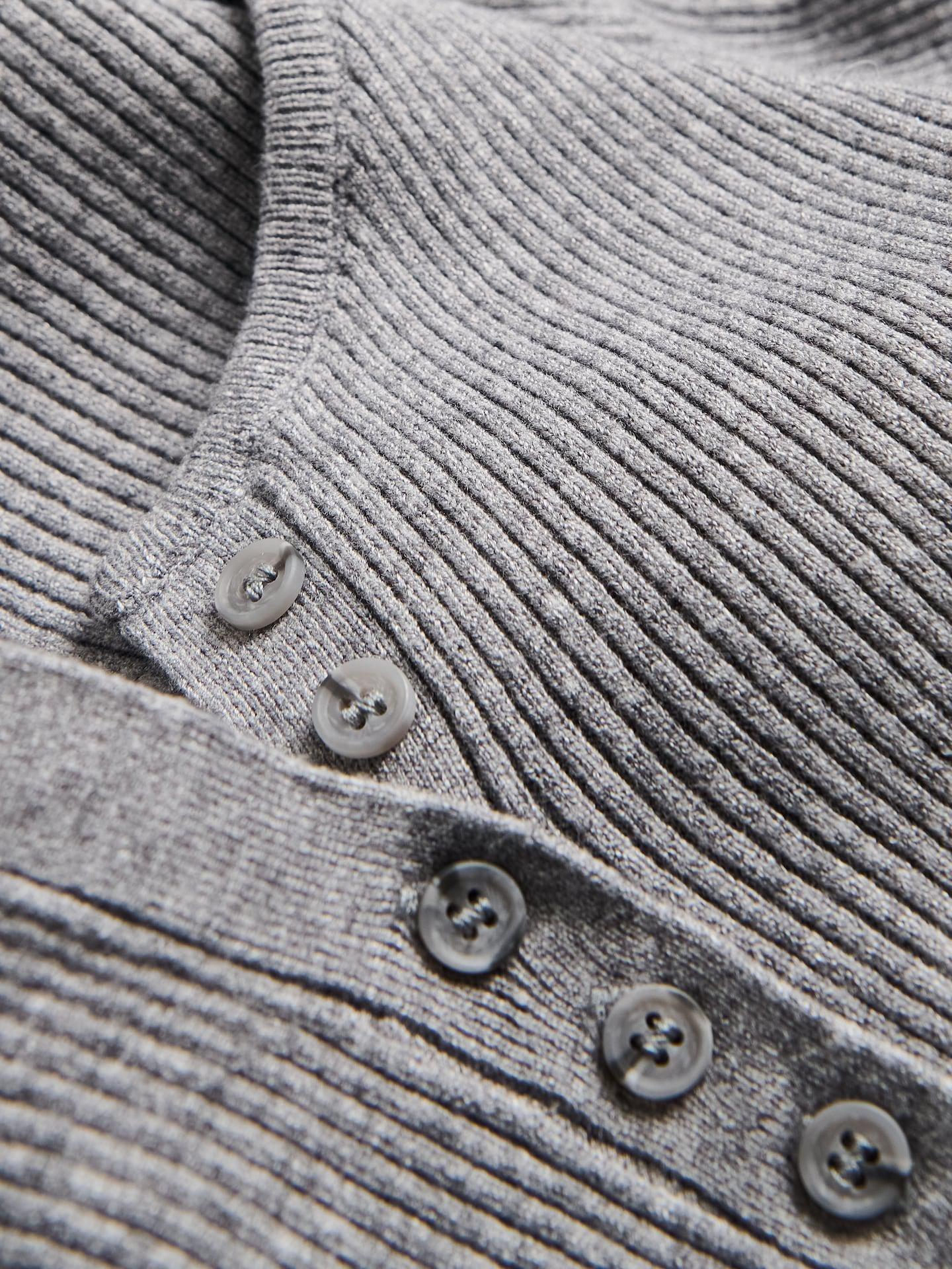 Grey Rib Knit Viscose Rich Jumper, Grey, large image number 4