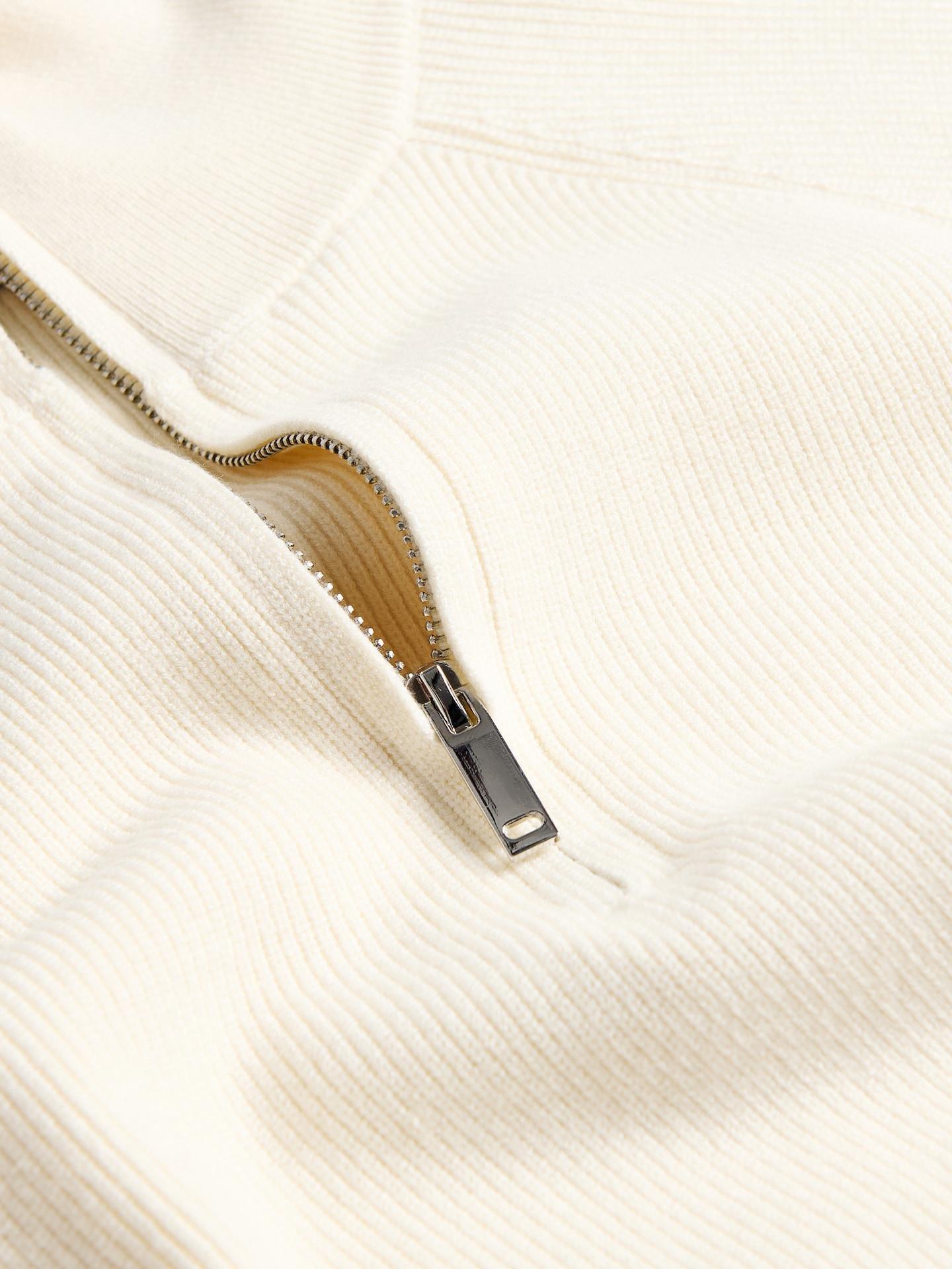Beige Jumper With Zip Fastening, Ivory, large image number 4
