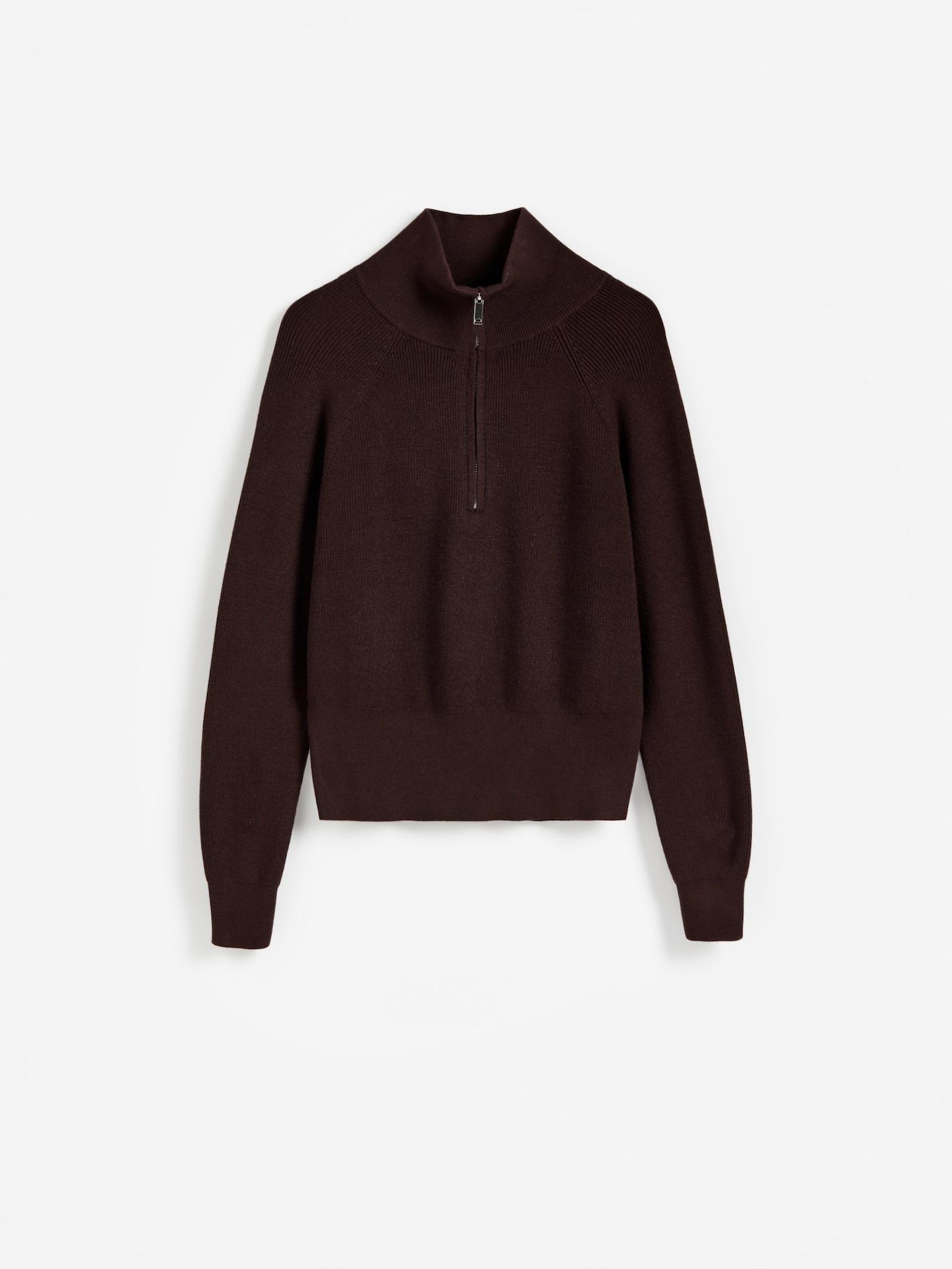 Brown Jumper With Zip Fastening, Brown, large image number 3