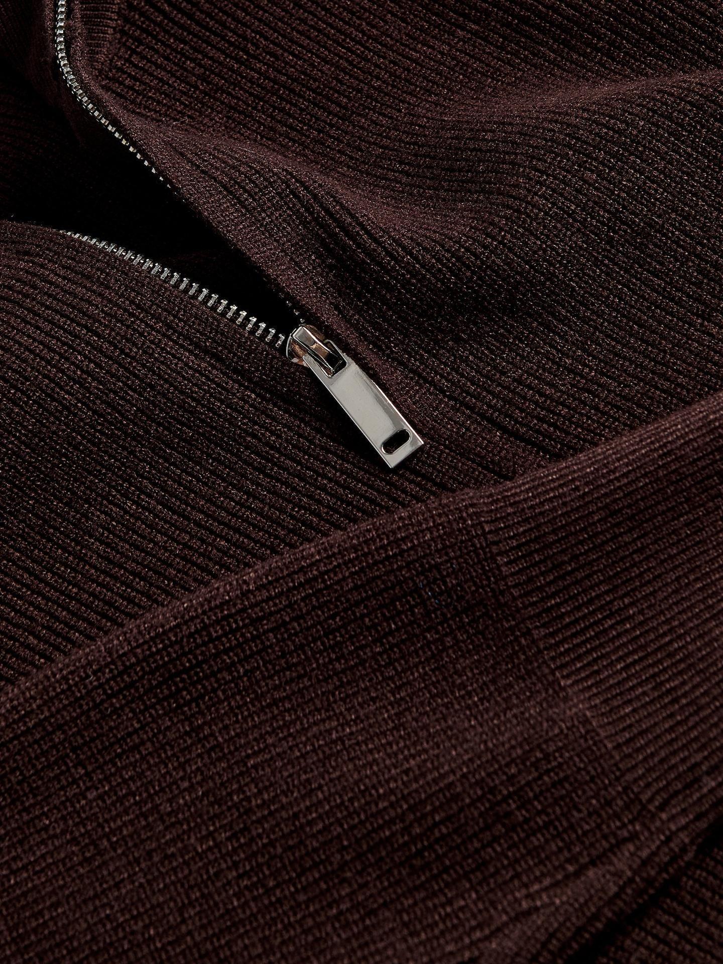 Brown Jumper With Zip Fastening, Brown, large image number 4
