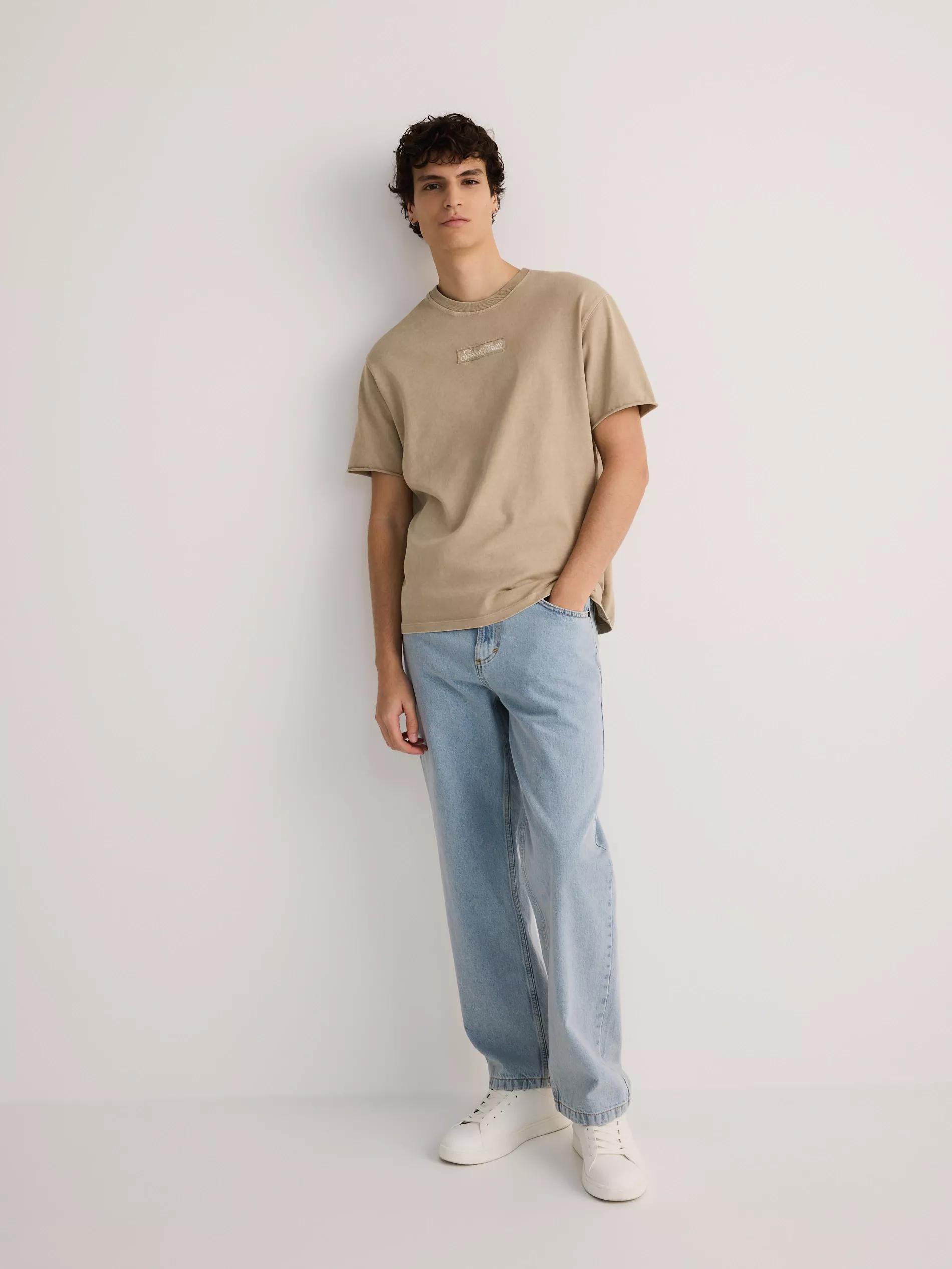 Yellow Boxy T-Shirt With Wash Effect, , large image number 2
