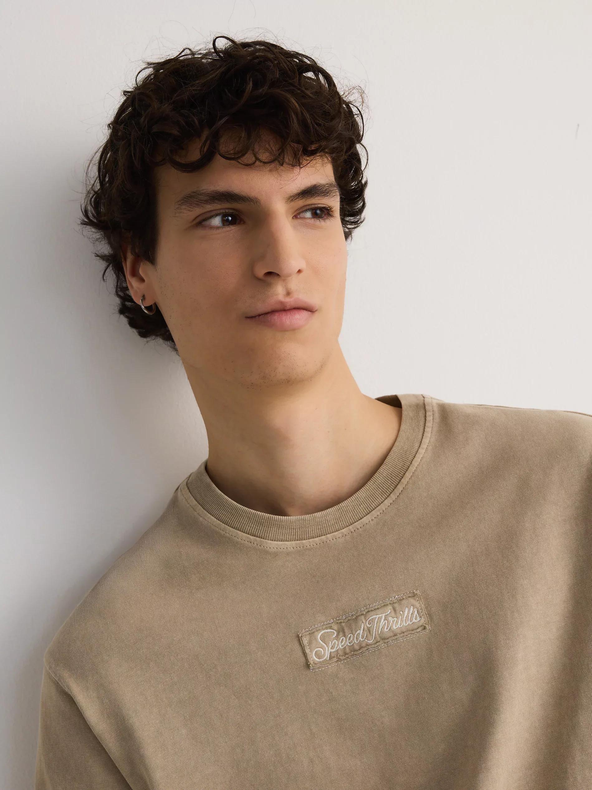 Yellow Boxy T-Shirt With Wash Effect, , large image number 3