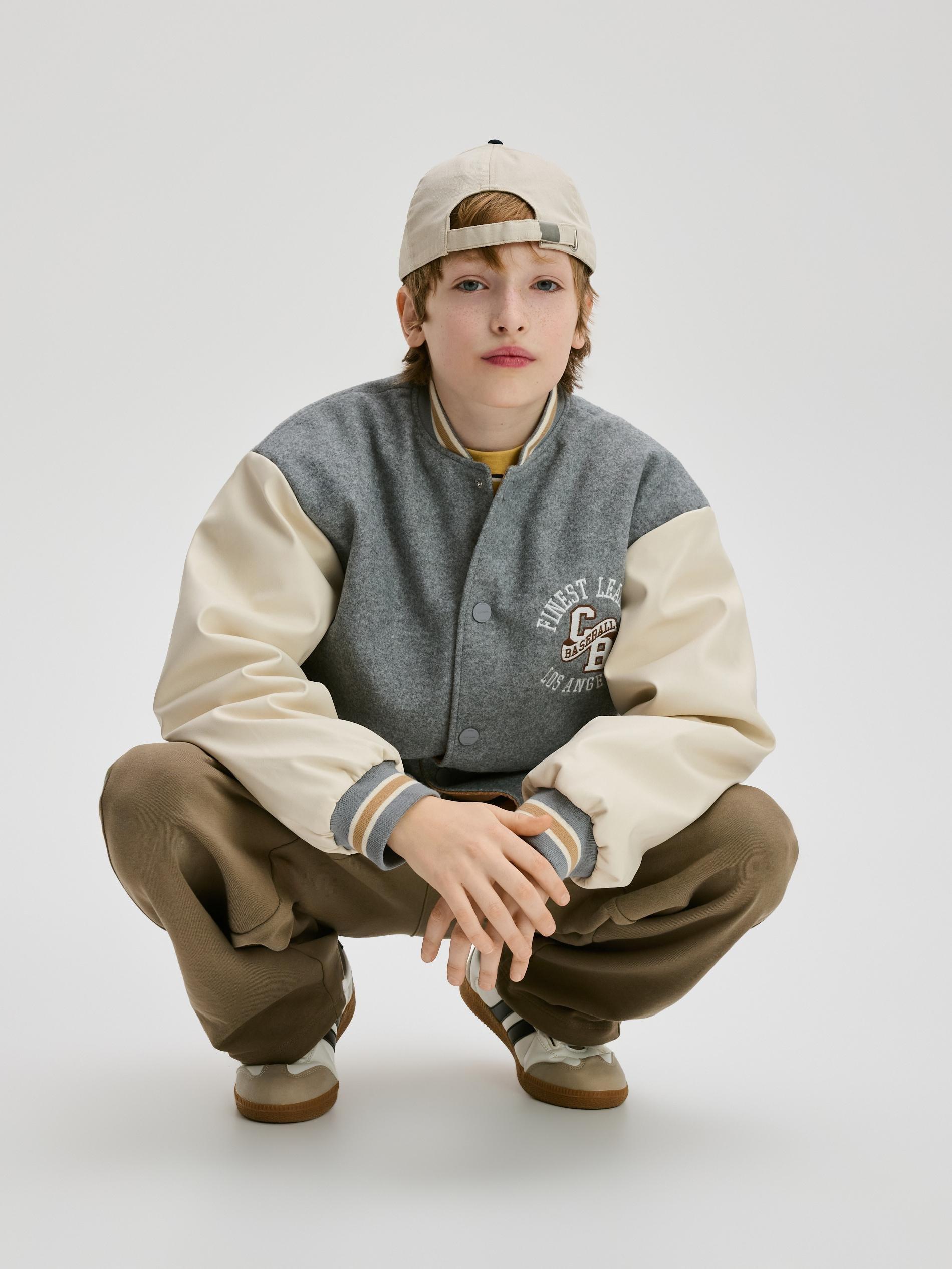 Grey Bomber Jacket, Grey, medium