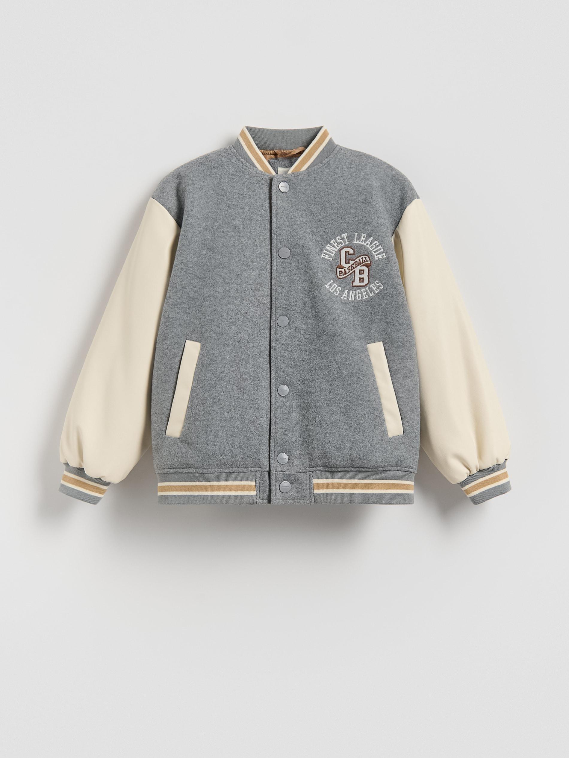 Grey Bomber Jacket, Grey, large image number 3
