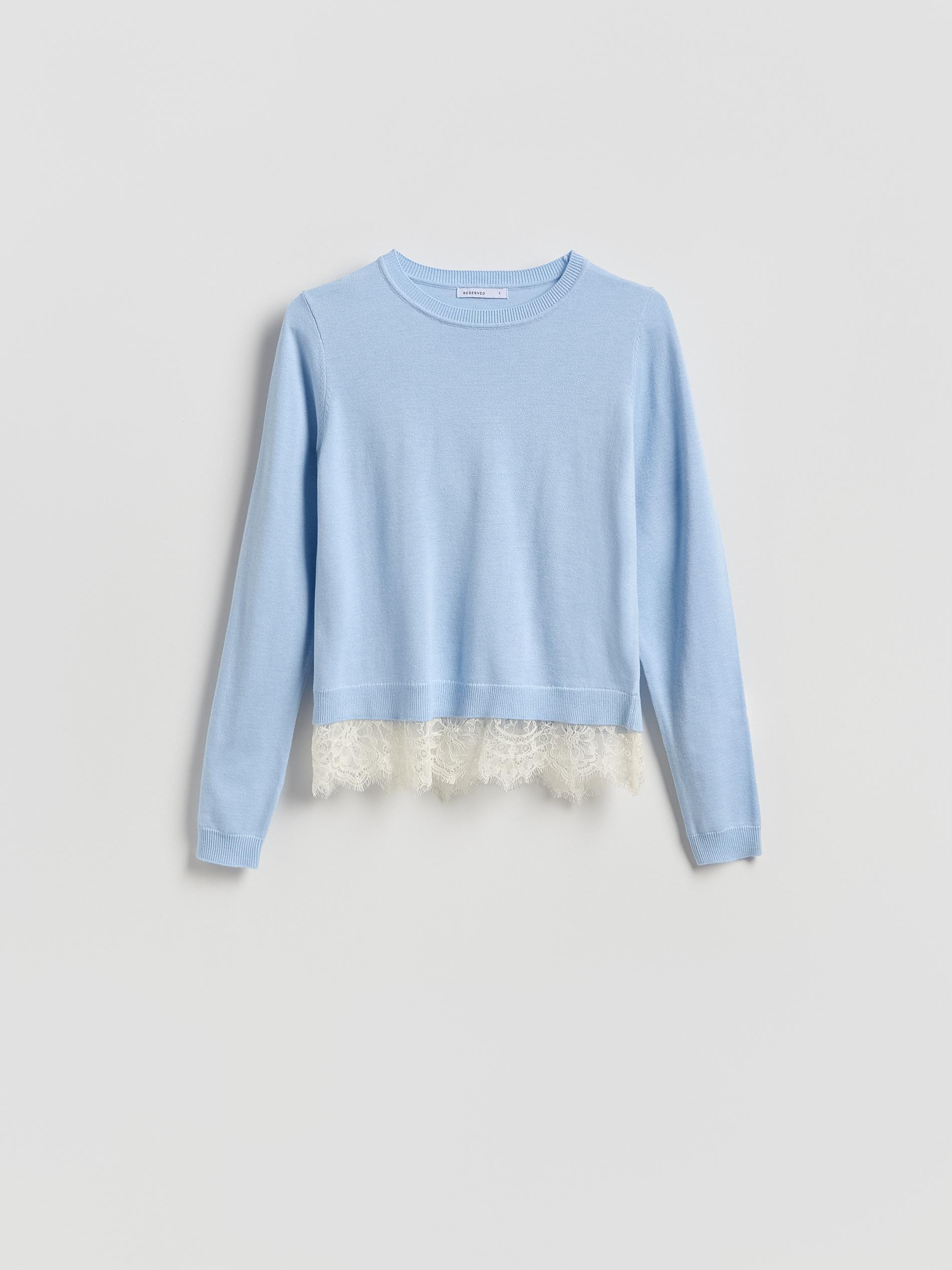 Blue Jumper With Lace Detailing, Blue, large image number 3