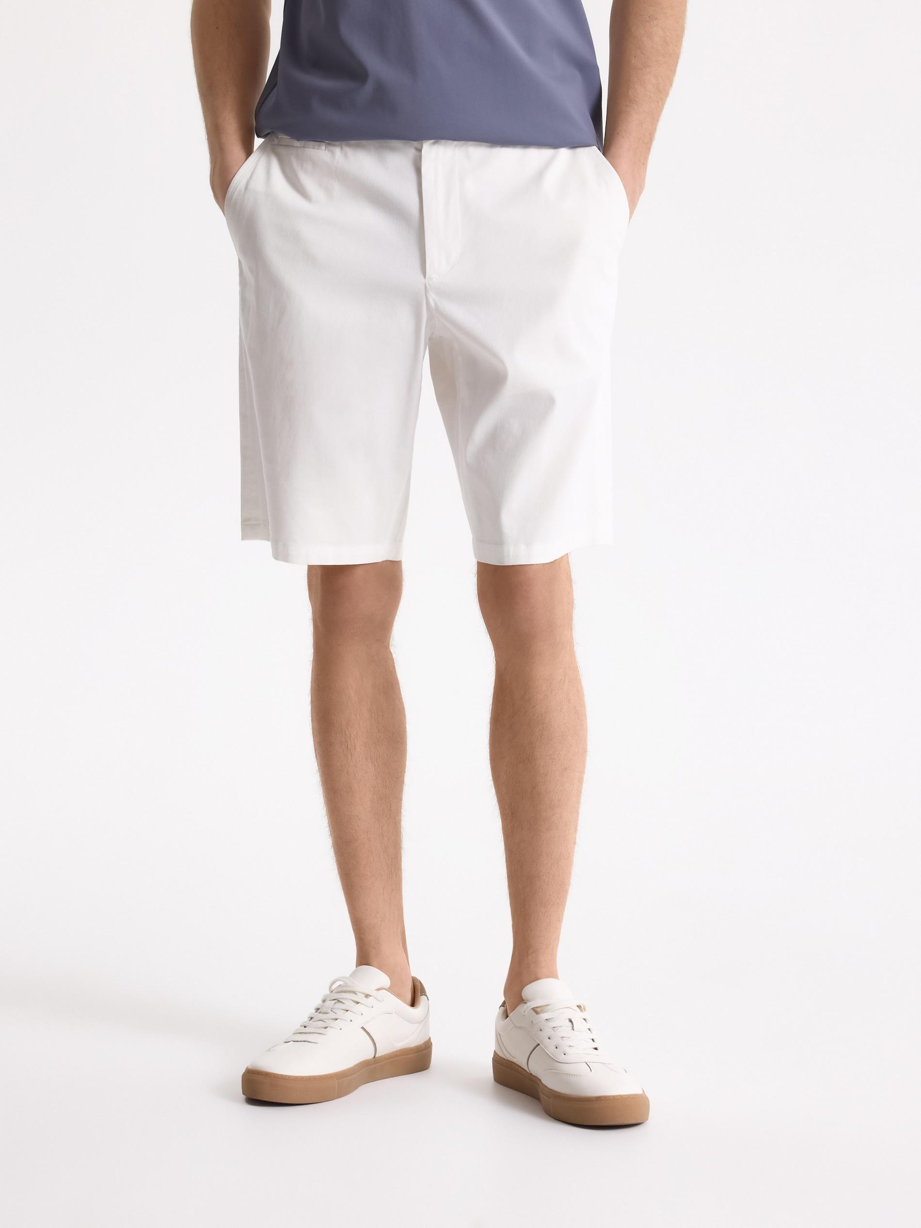 White Regular Shorts With Lyocell, White, large image number 0