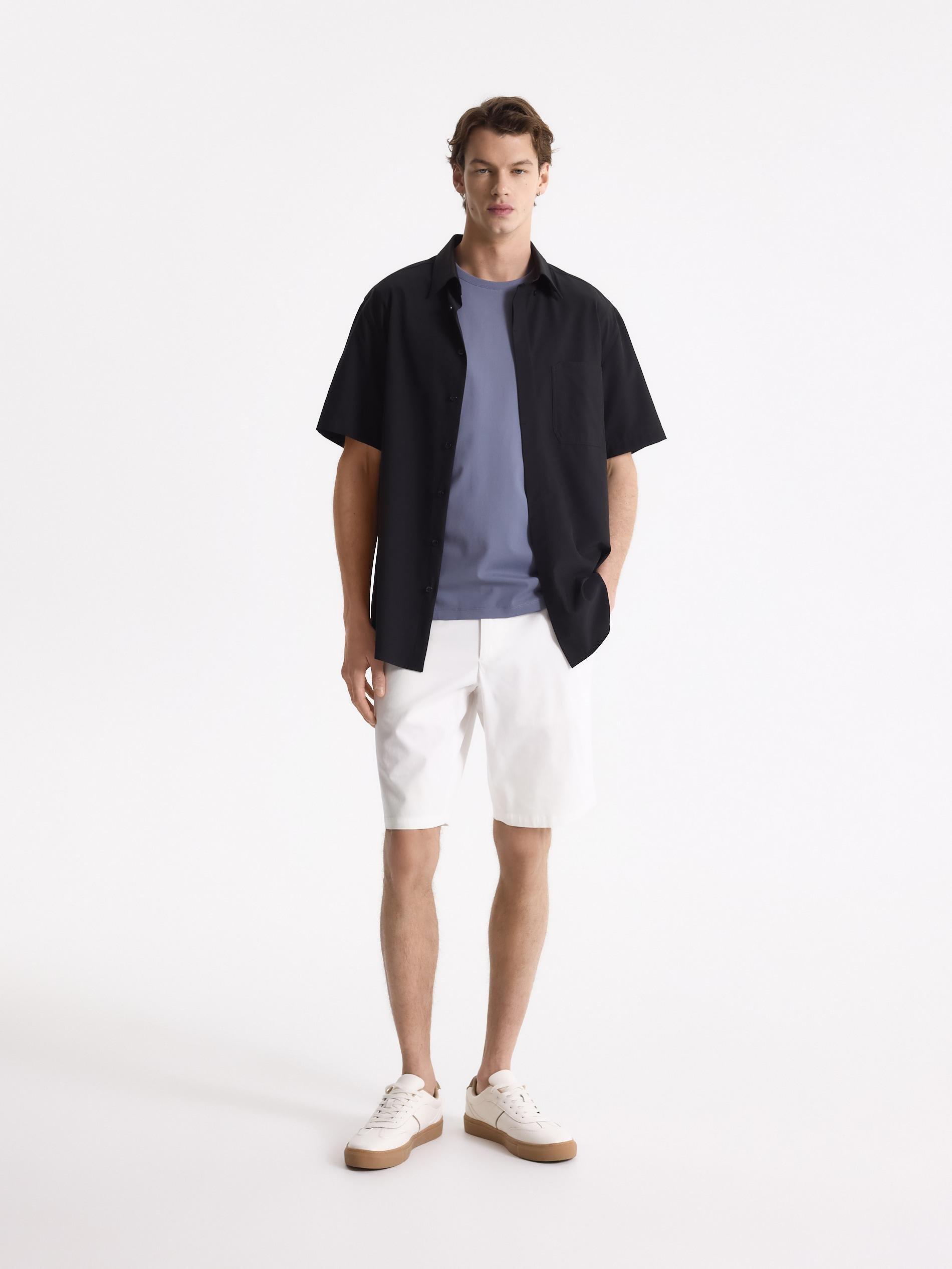 White Regular Shorts With Lyocell, White, medium