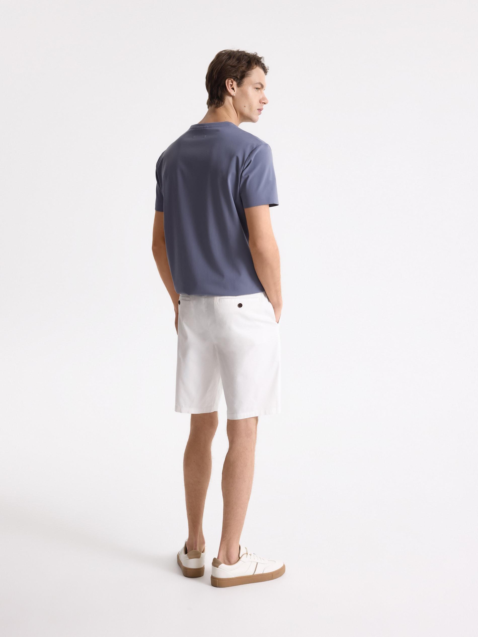 White Regular Shorts With Lyocell, White, large image number 2