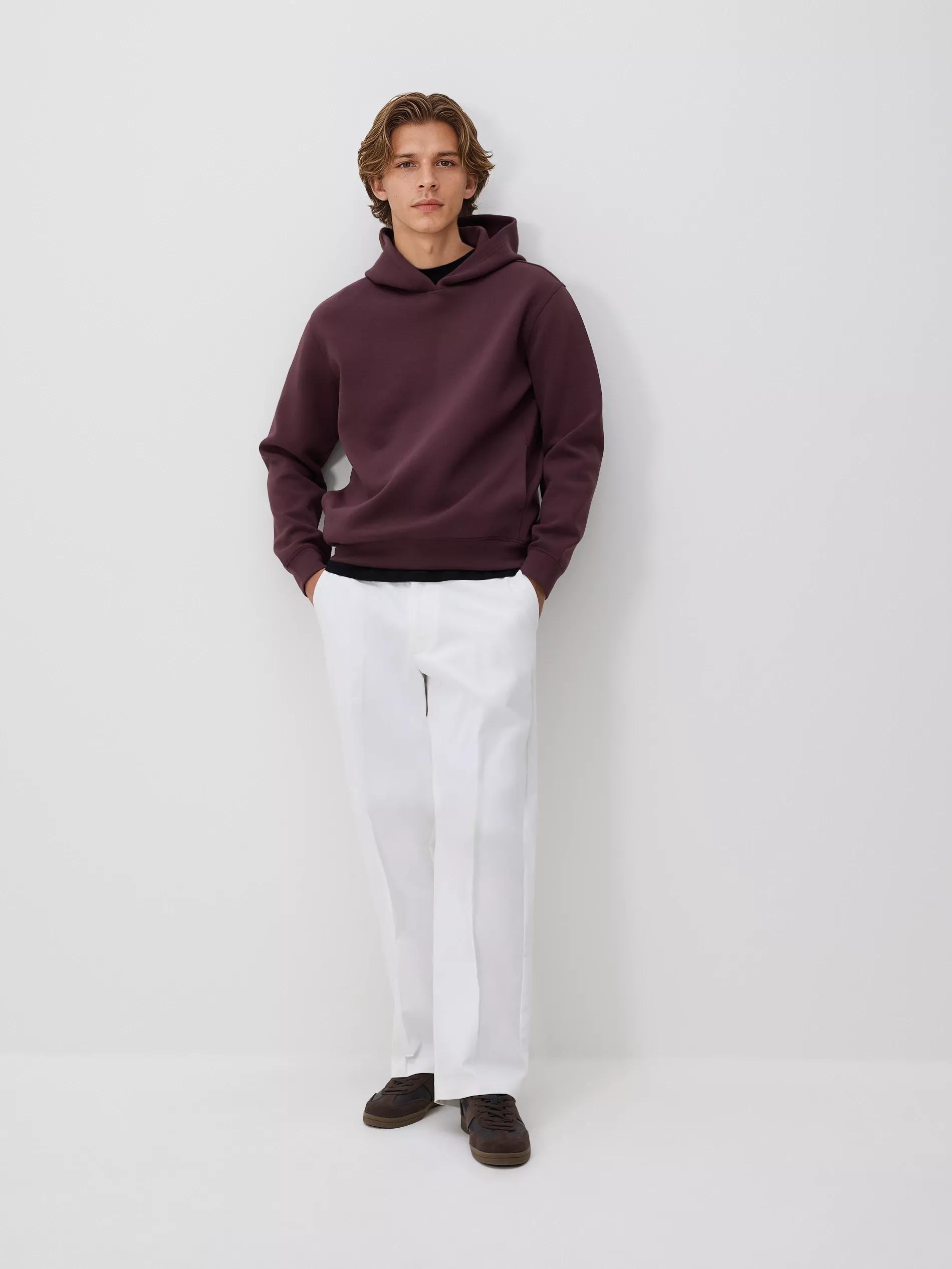 Brown Regular Fit Hoodie, Burgundy, large image number 0