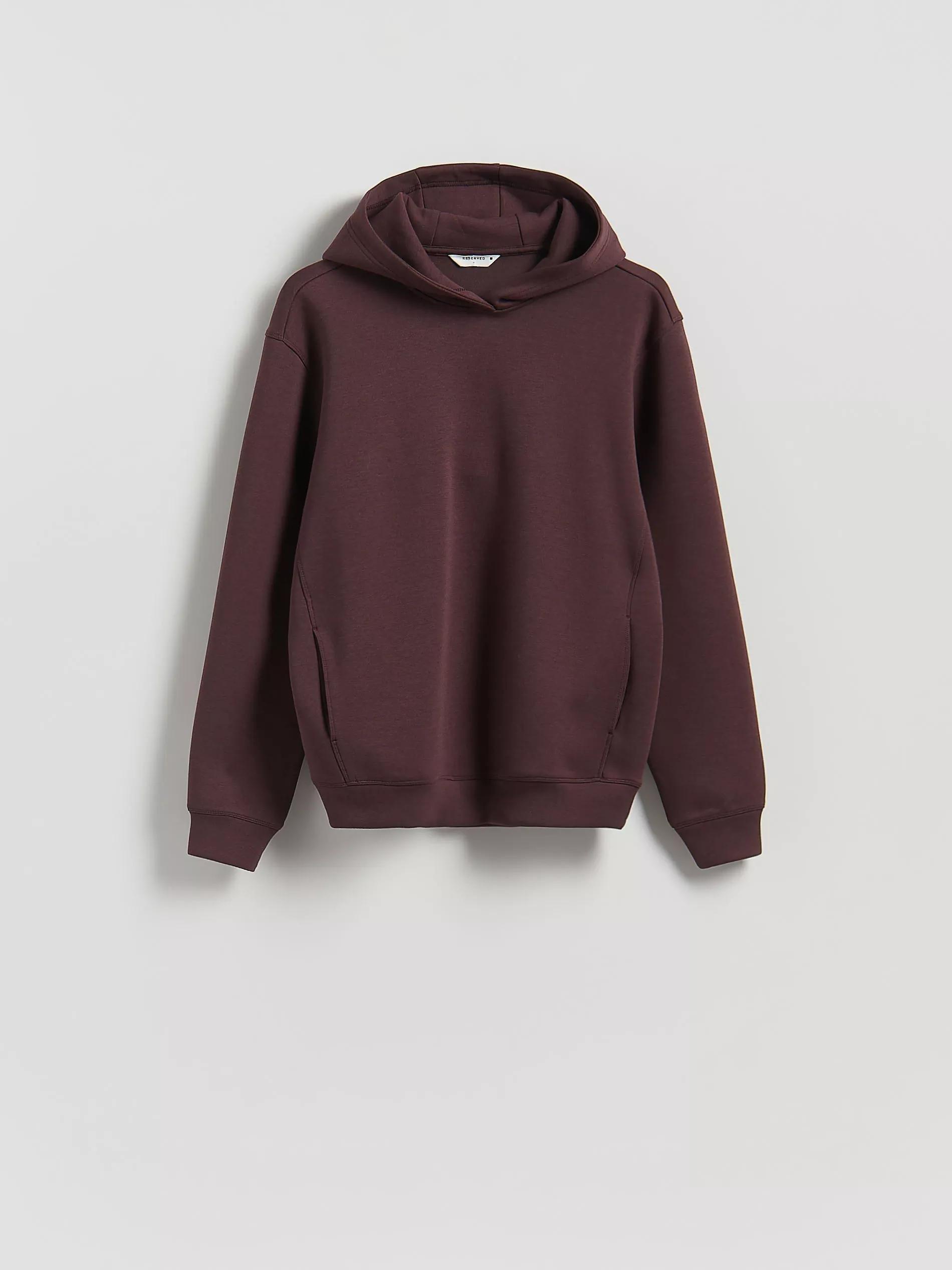 Brown Regular Fit Hoodie, Burgundy, large image number 4