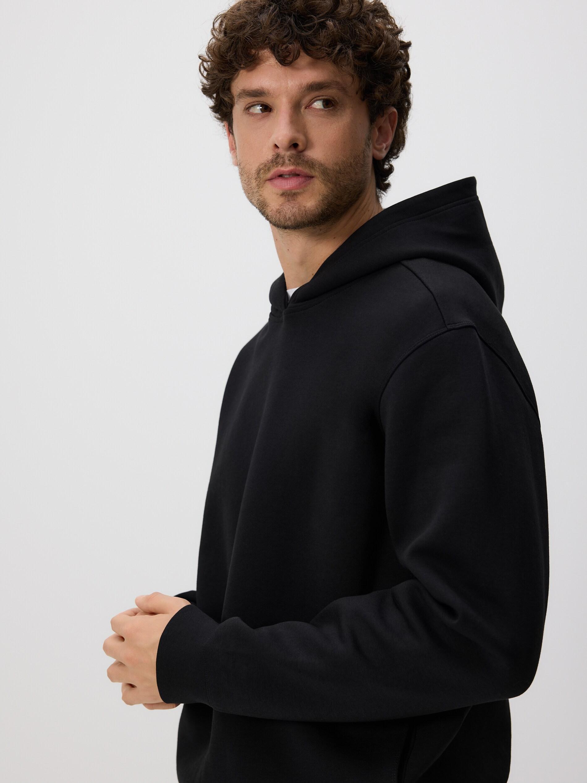 Black Regular Fit Hoodie, Black, large image number 2