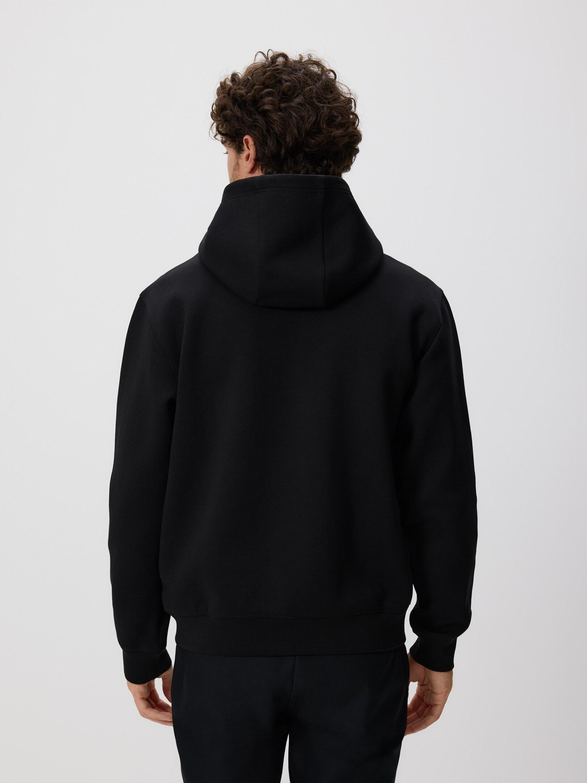 Black Regular Fit Hoodie, Black, large image number 3