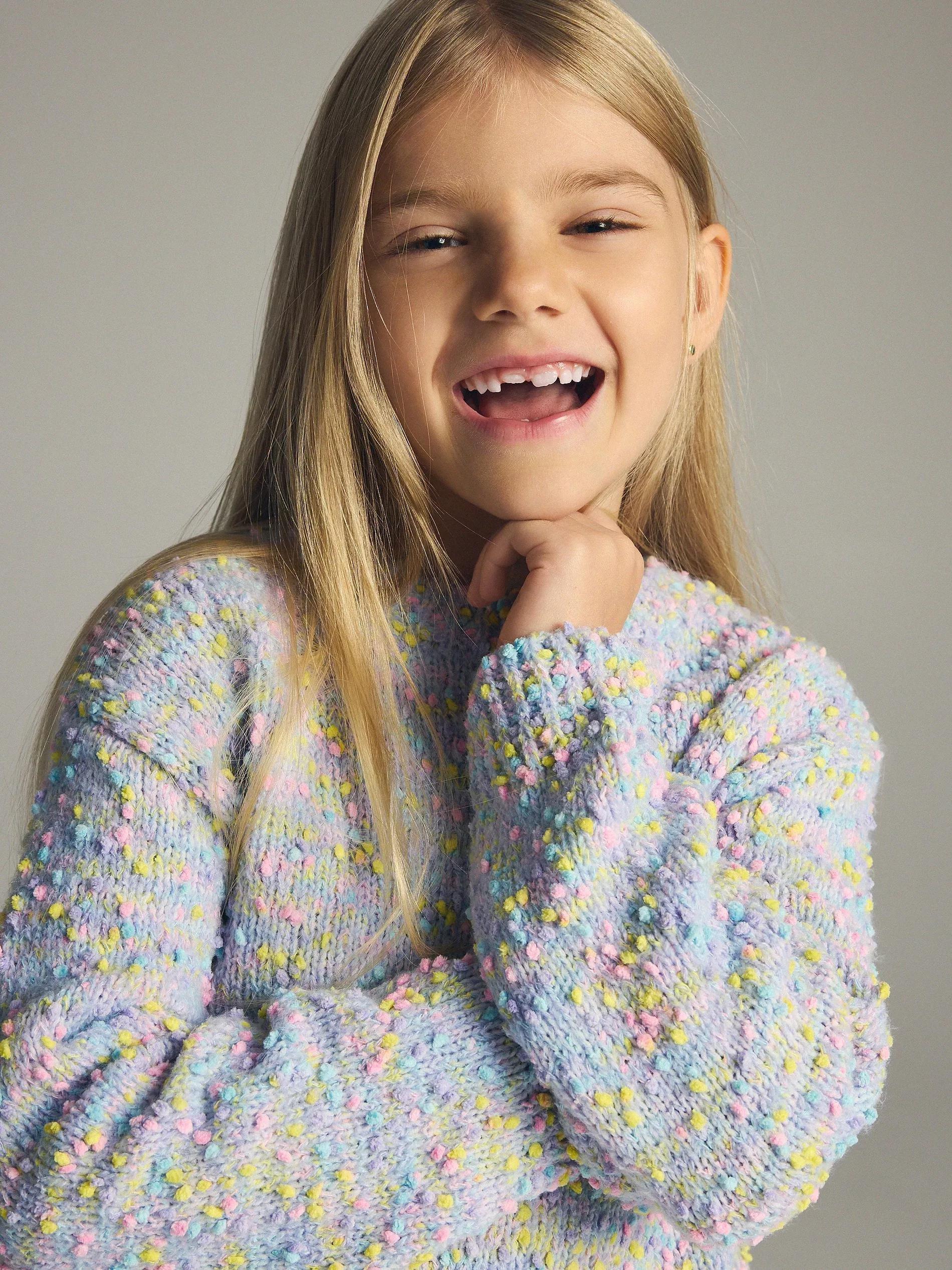 LAVENDER Sweater with colorful pattern, Purple, large image number 4