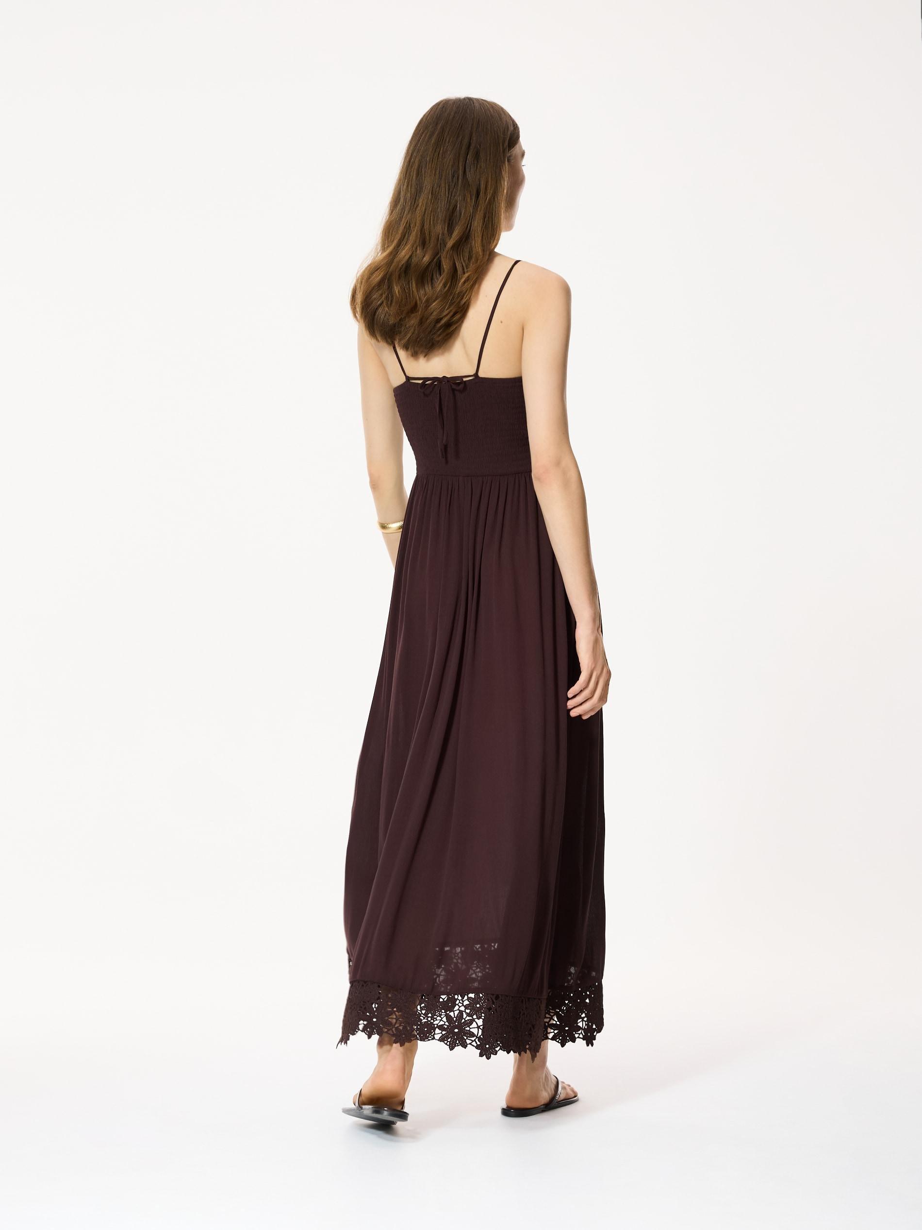 Brown Viscose Rich Maxi Dress, Brown, large image number 2