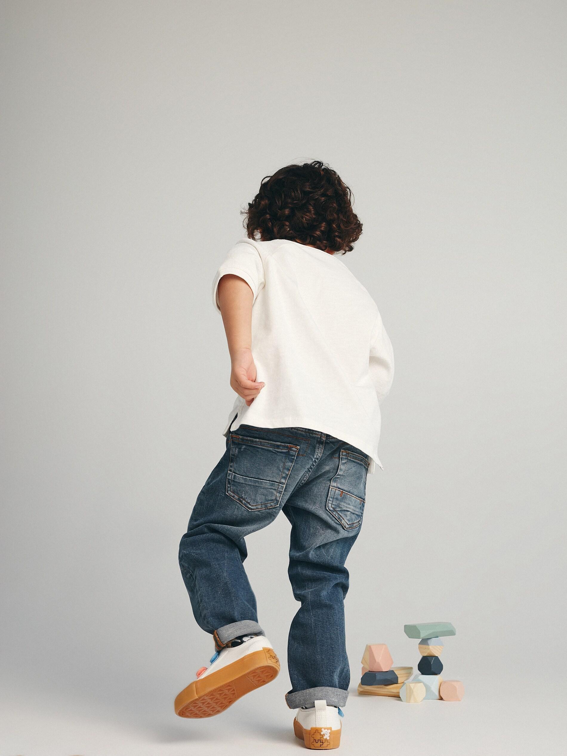 Navy Blue Regular Stretch Jeans, Boys, , large image number 1