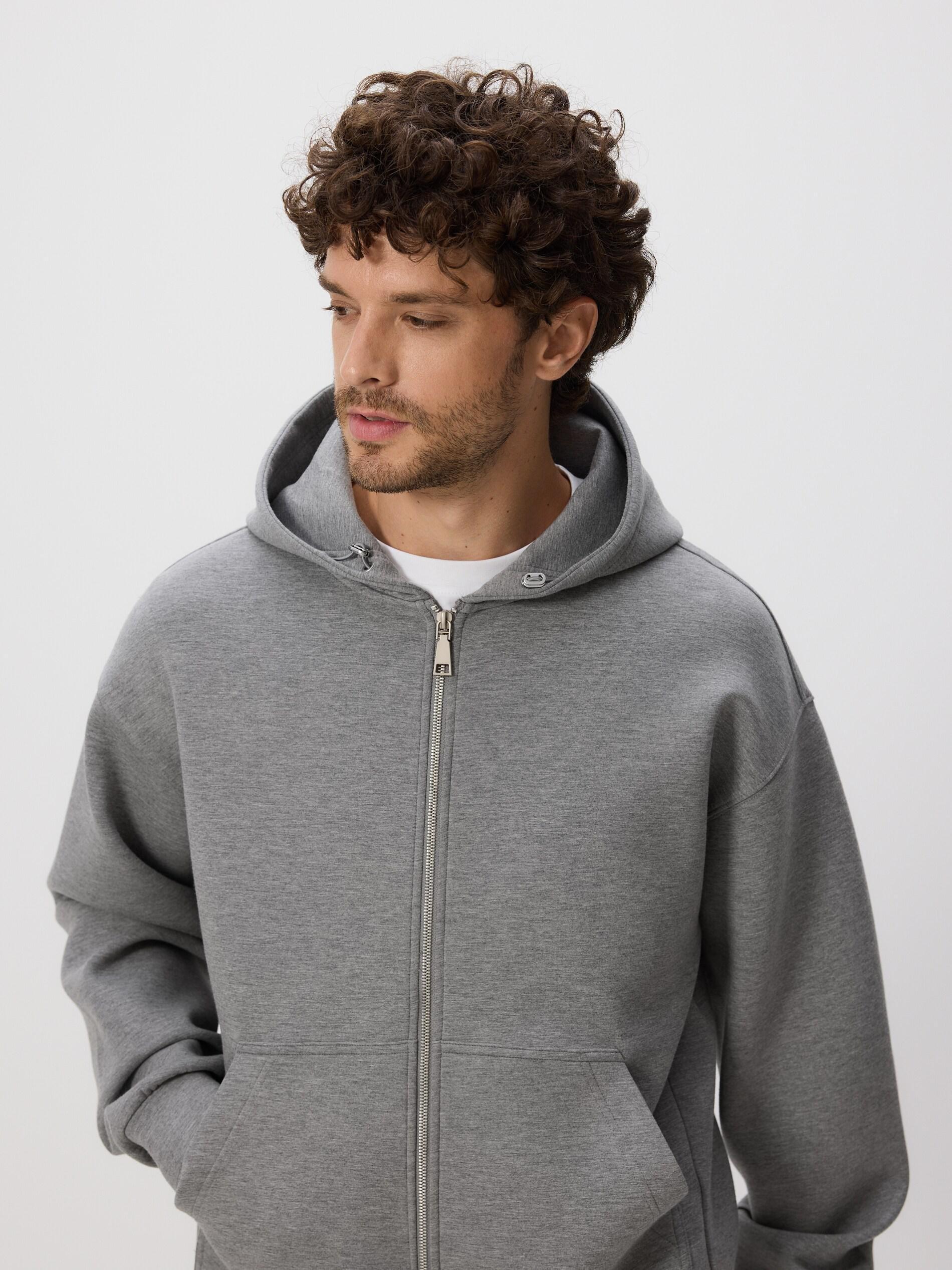 Grey Plain Hoodie, Light grey, large image number 0