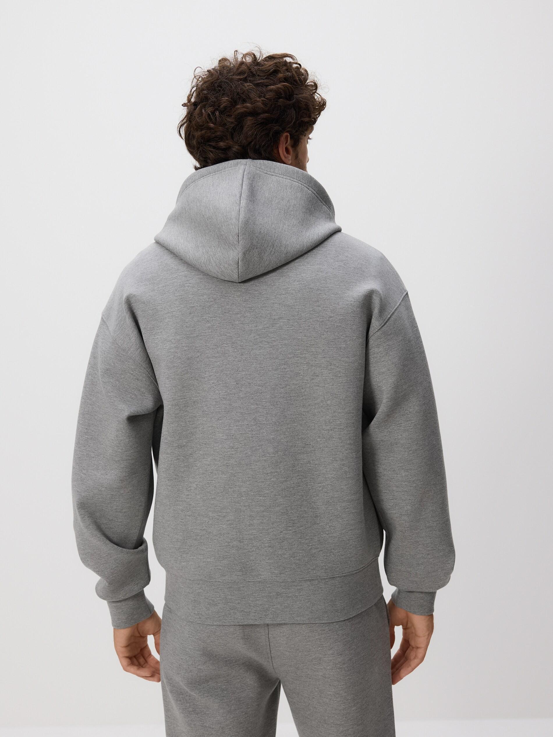 Grey Plain Hoodie, Light grey, large image number 2