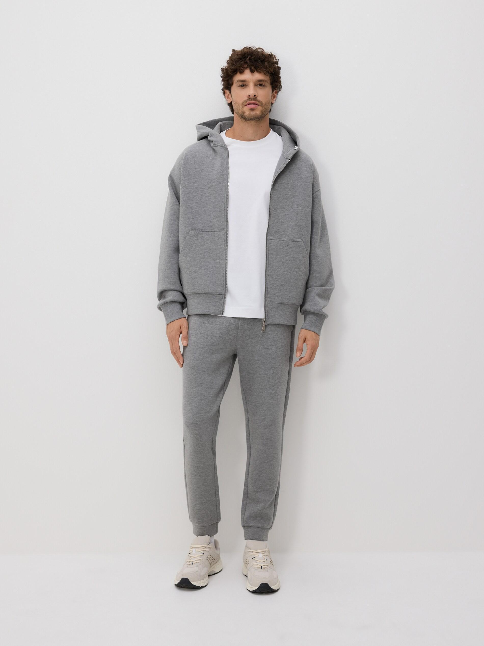 Grey Plain Hoodie, Light grey, large image number 3