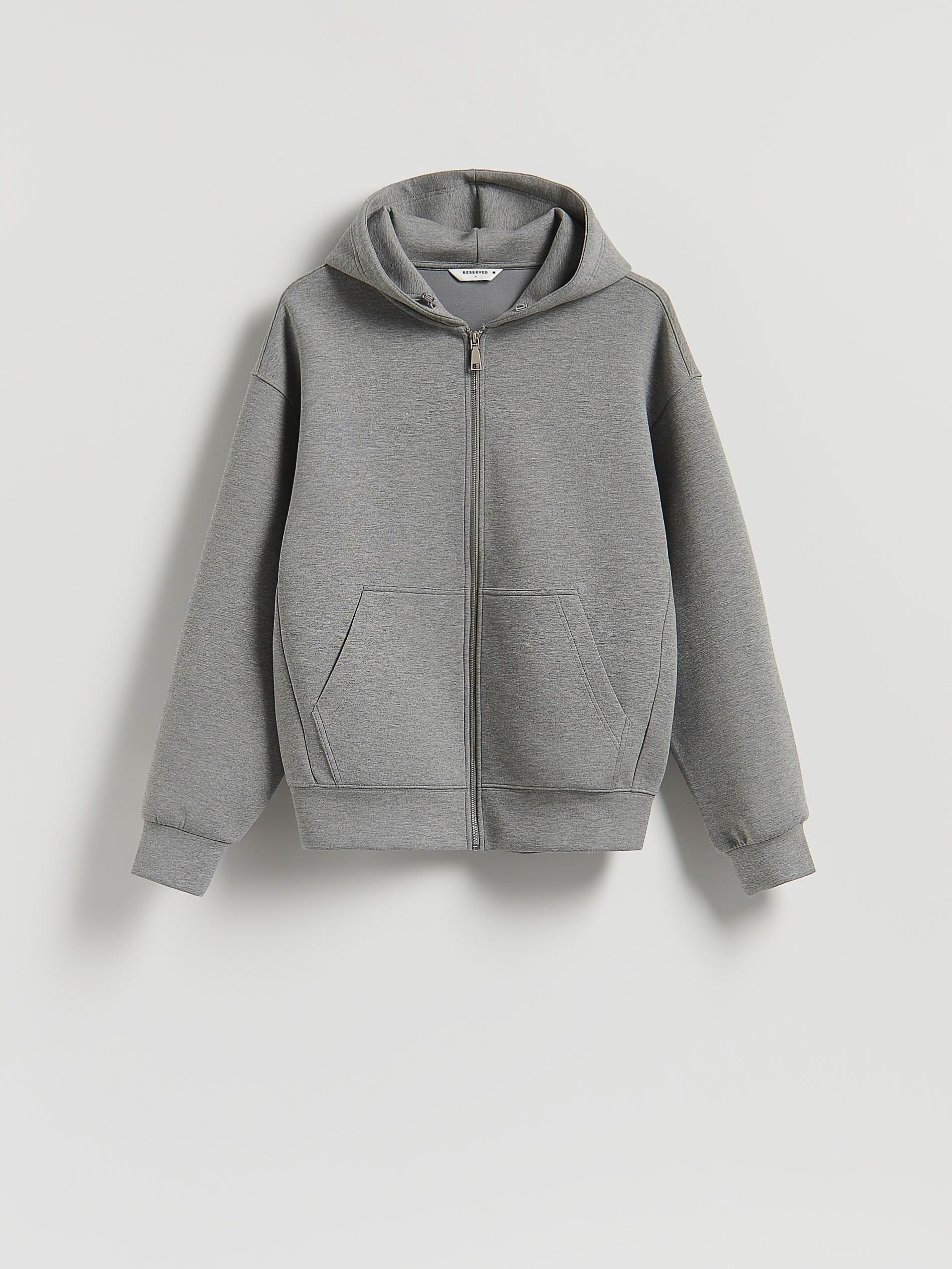 Grey Plain Hoodie, Light grey, large image number 4
