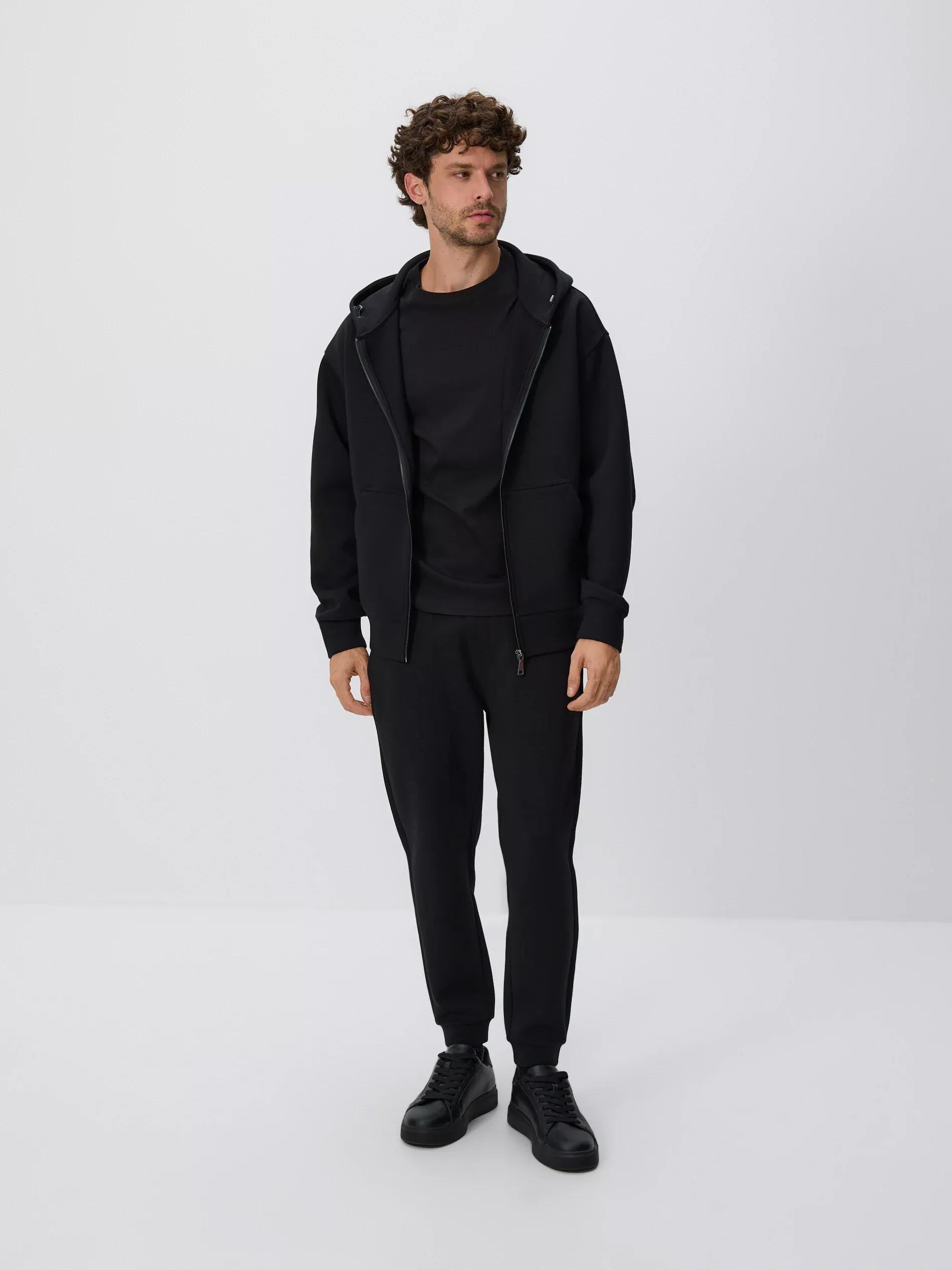 Black Plain Hoodie, Black, large image number 1