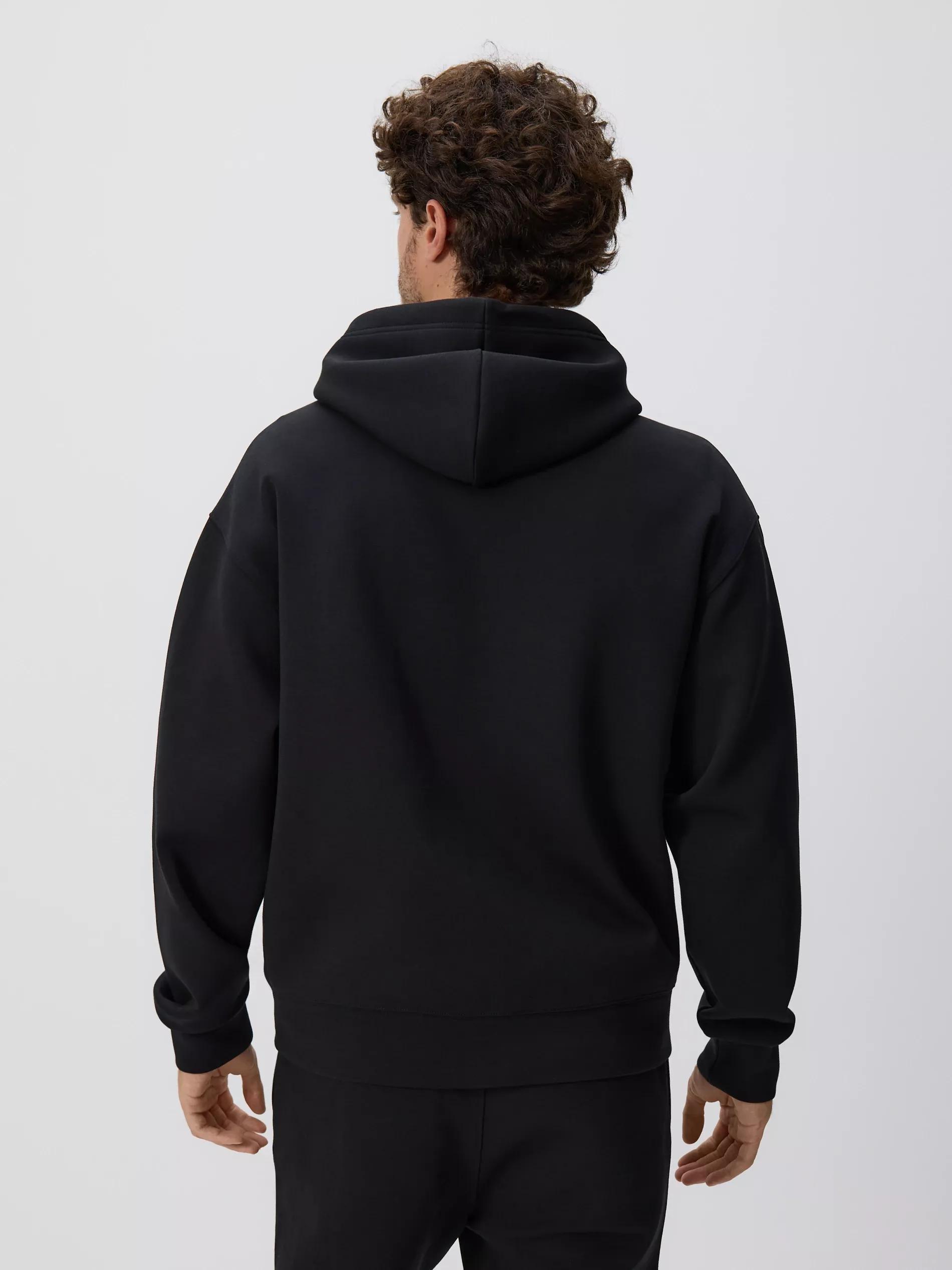 Black Plain Hoodie, Black, large image number 3
