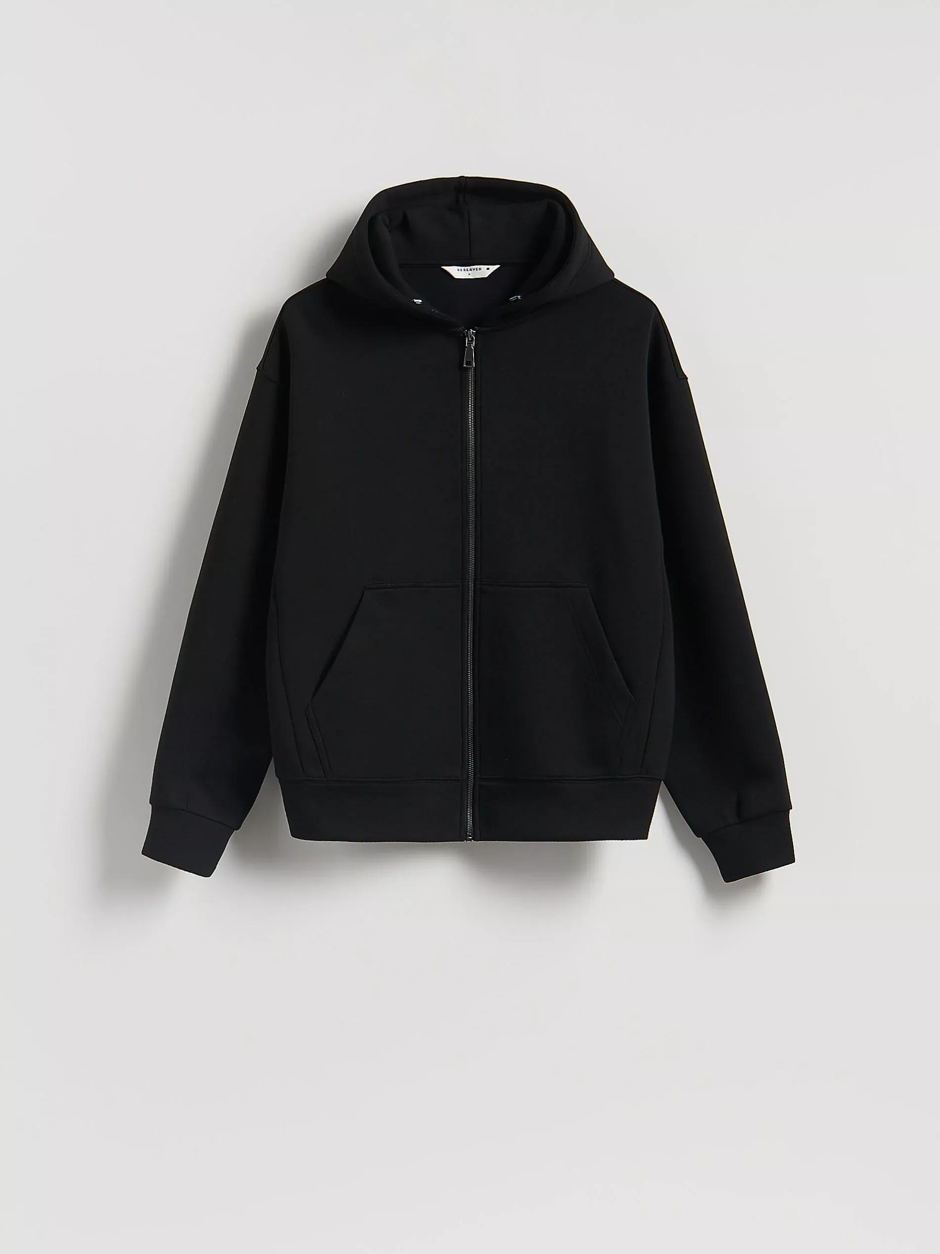 Black Plain Hoodie, Black, large image number 4