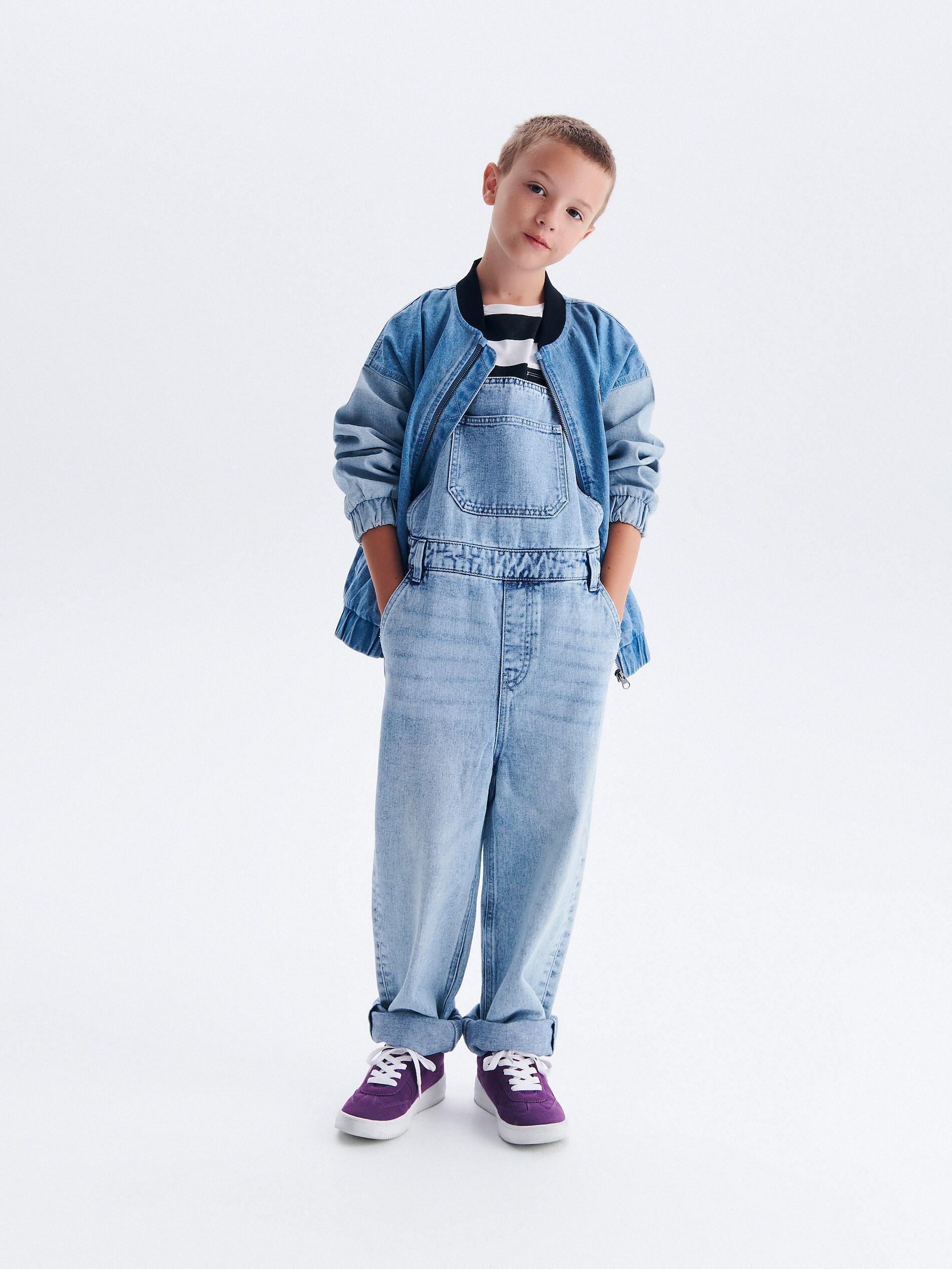 Blue Denim Dungarees, Kids Boys, , large image number 0