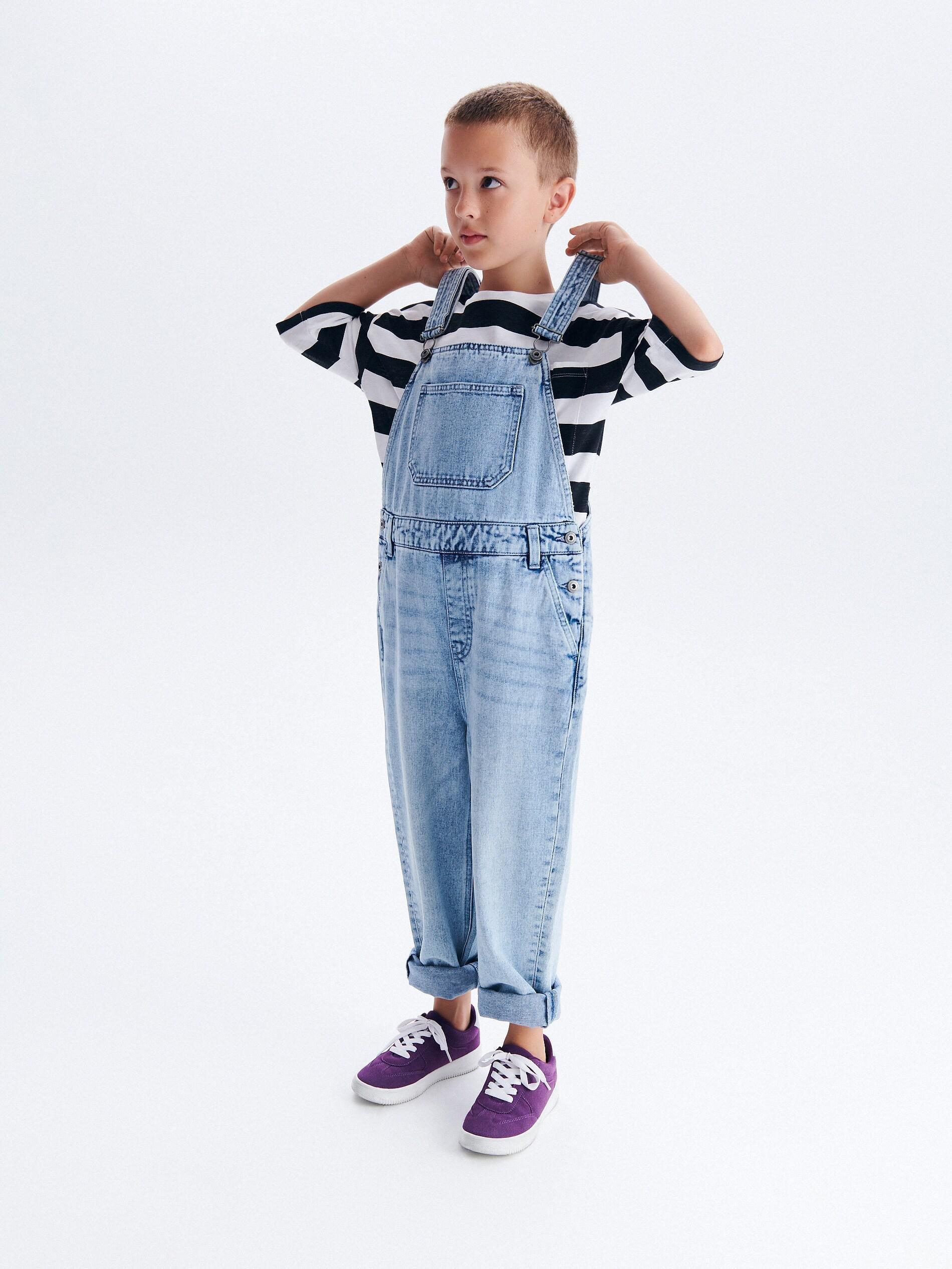 Blue Denim Dungarees, Kids Boys, , large image number 1