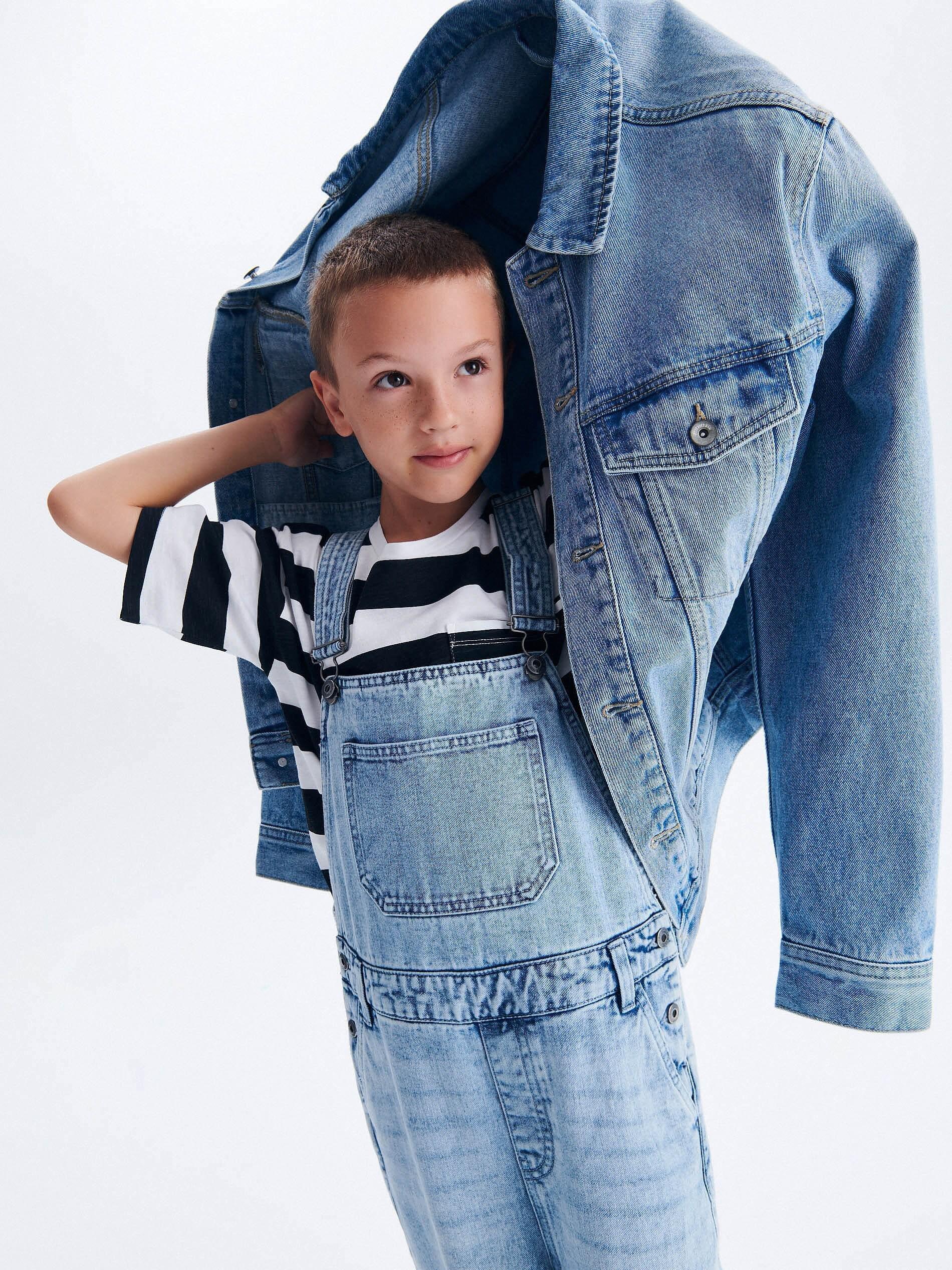 Blue Denim Dungarees, Kids Boys, , large image number 3