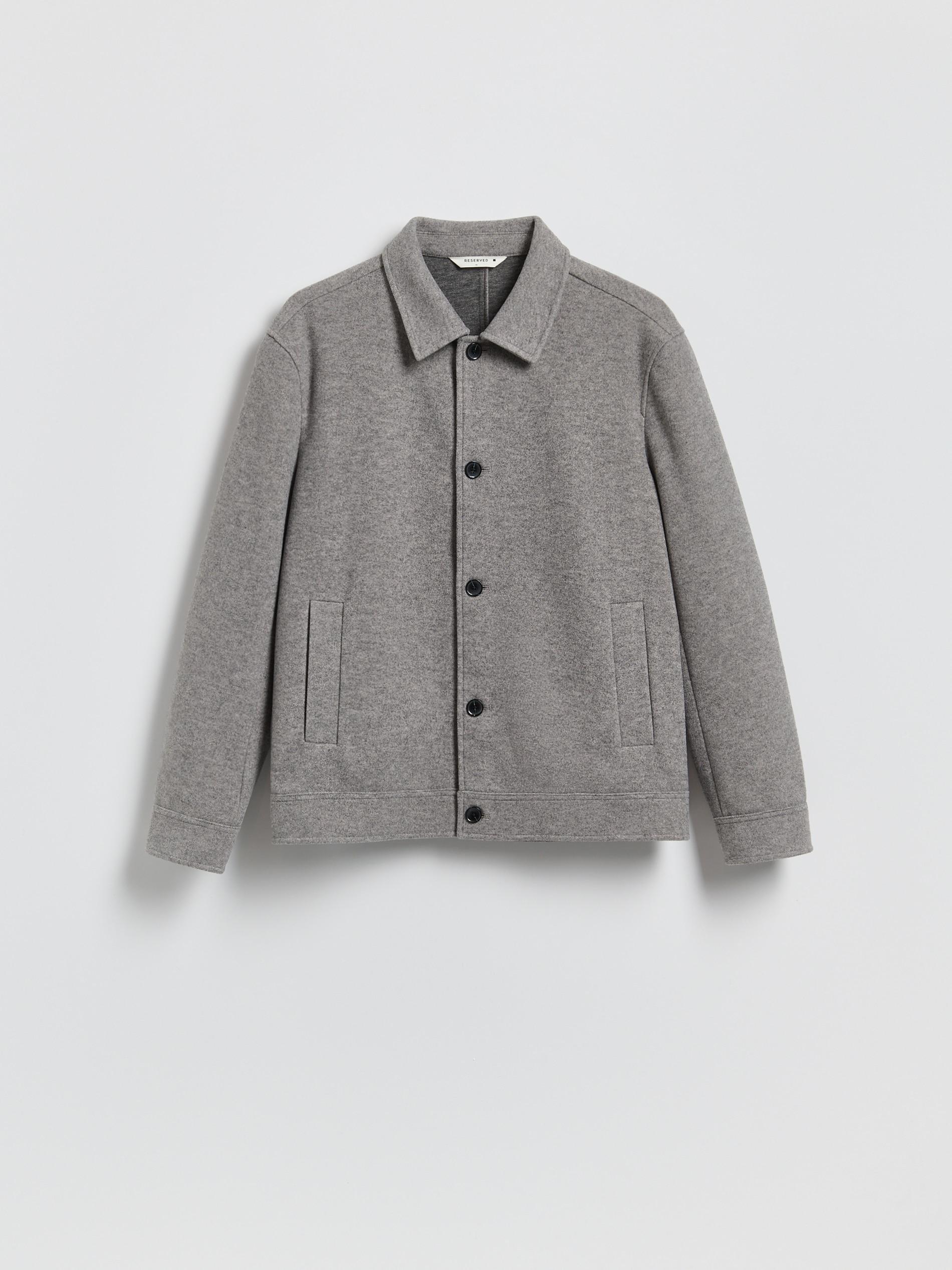 Grey Shacket With Collar, Light grey, large image number 4